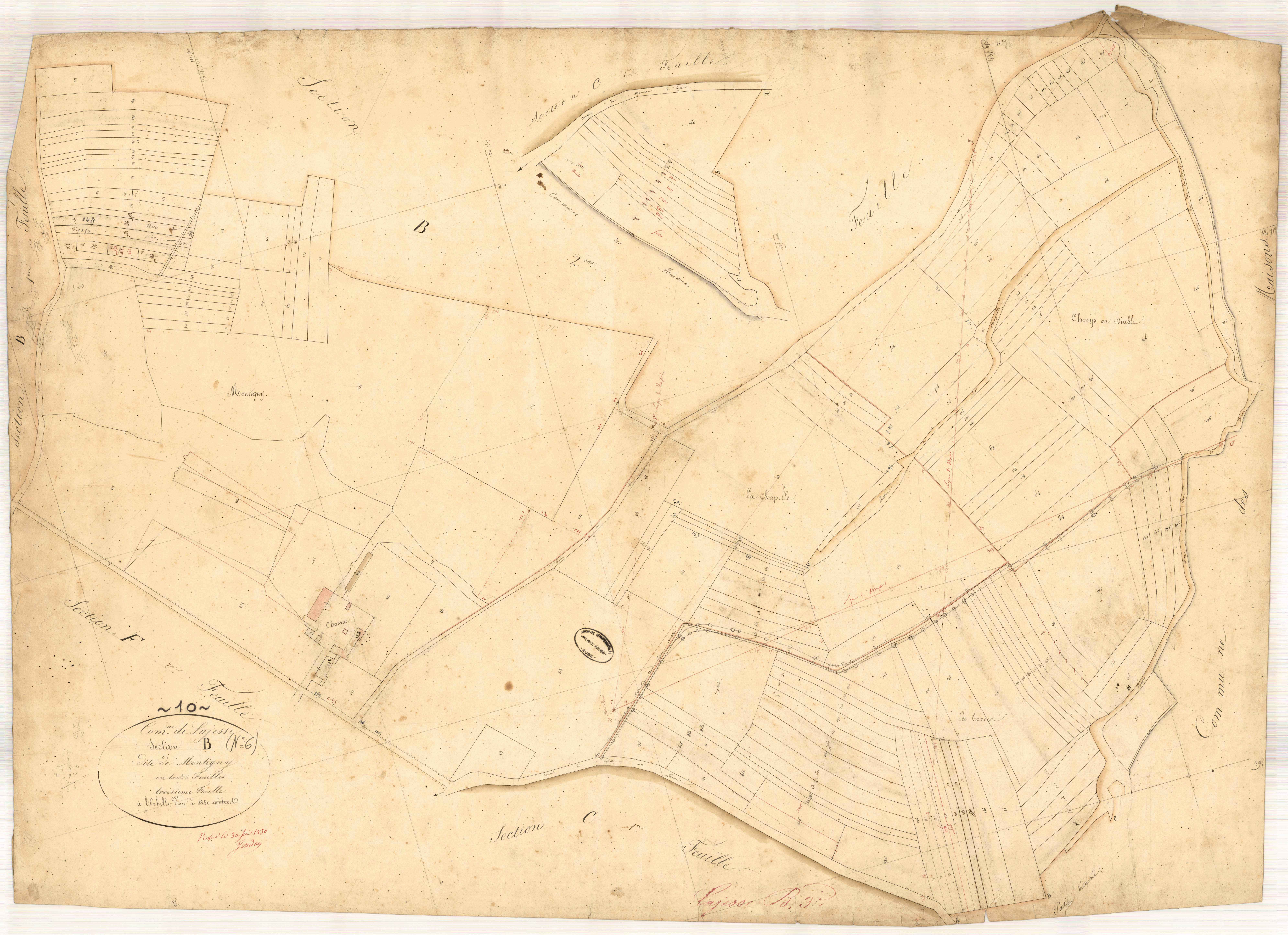 Lagesse, section B dite de Montigny, feuille n° 3