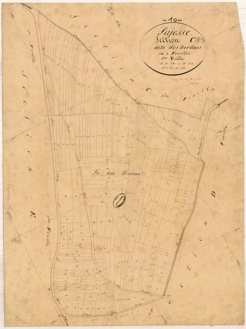 Lagesse, section C dite des herbues, feuille n° 3, parcelles n°540-761