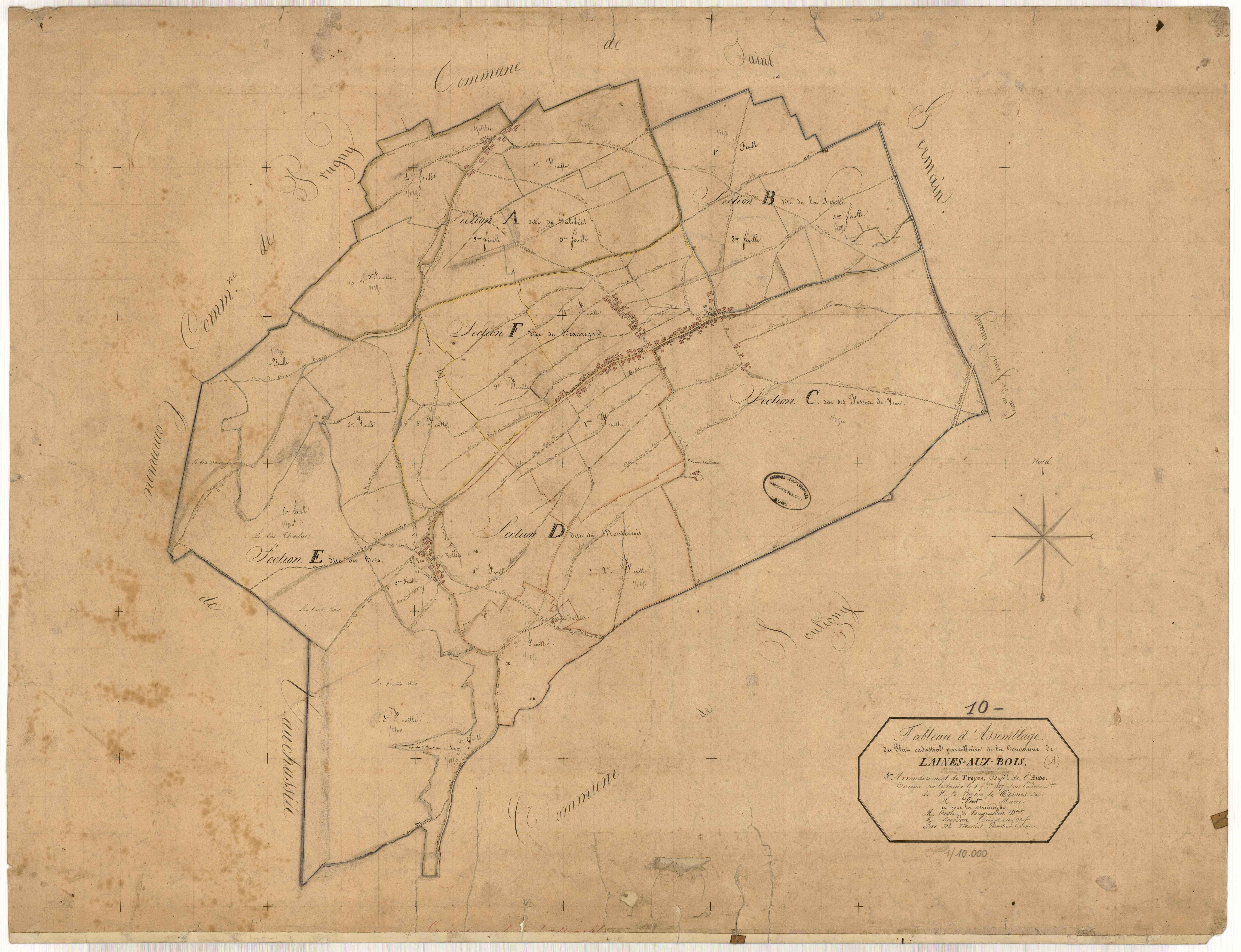 Laines-aux-Bois, tableau d'assemblage