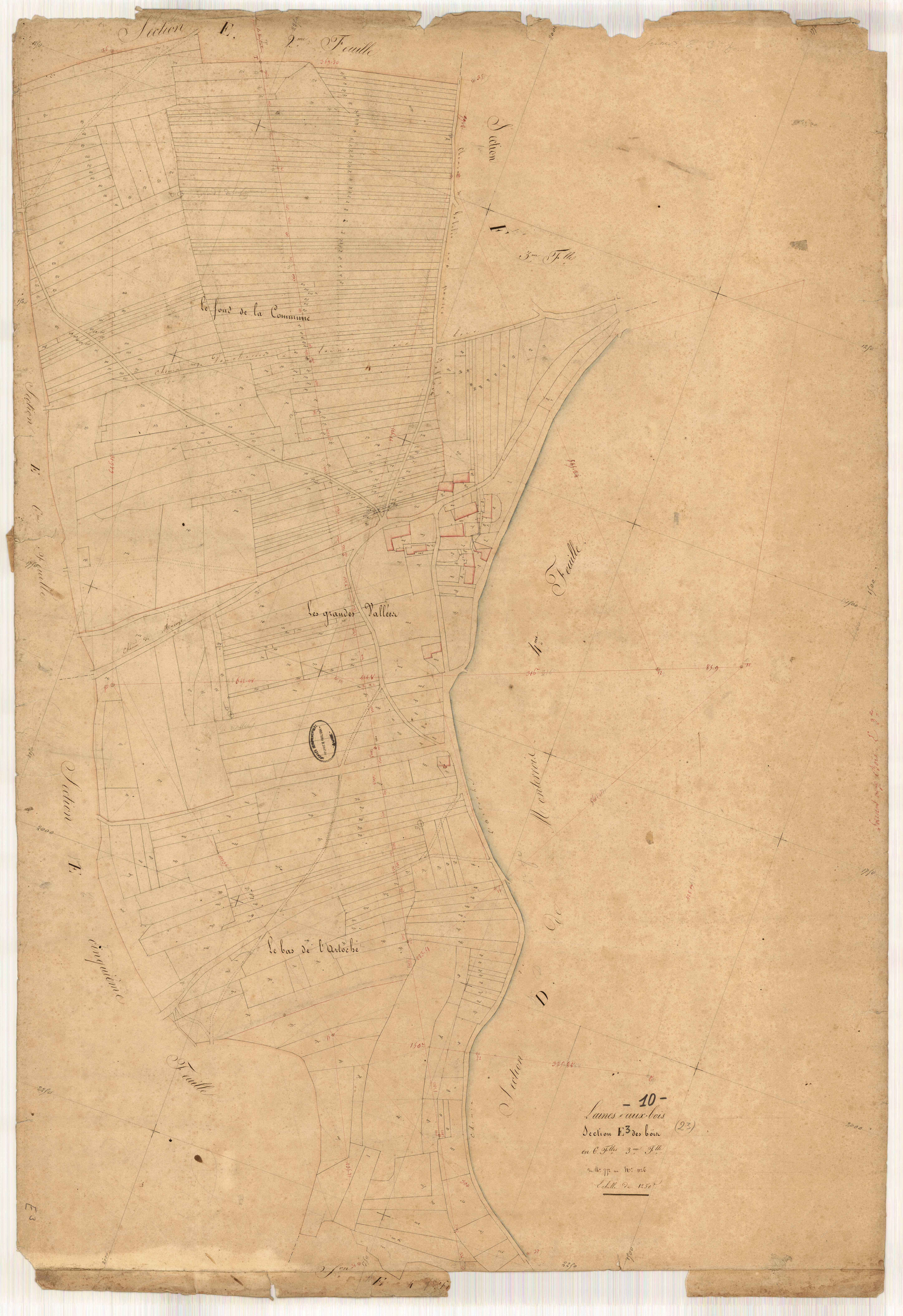Laines-aux-Bois, section E dite des Bois, feuille n° 3, parcelles n°772-1126