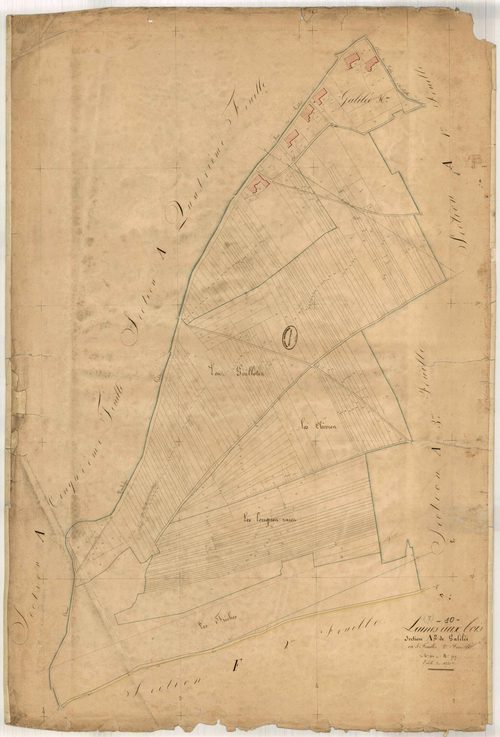 Laines-aux-Bois, section A dite de Galilée, feuille n° 2, parcelles n°451-737