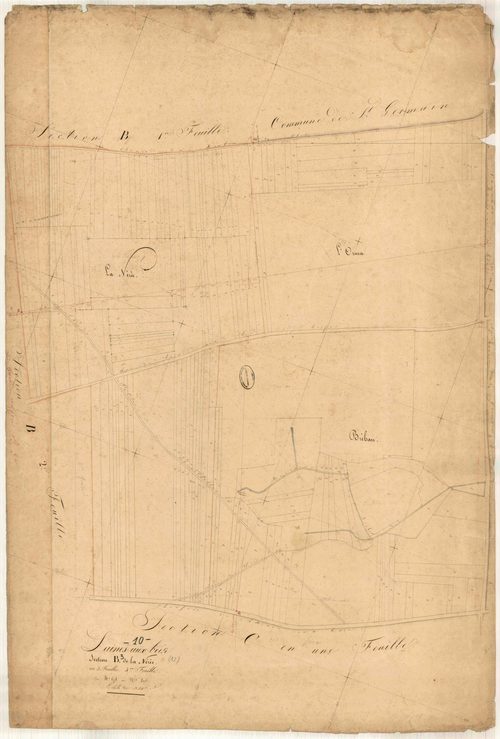 Laines-aux-Bois, section B dite de la Nérée, feuille n° 3, parcelles n°678-896