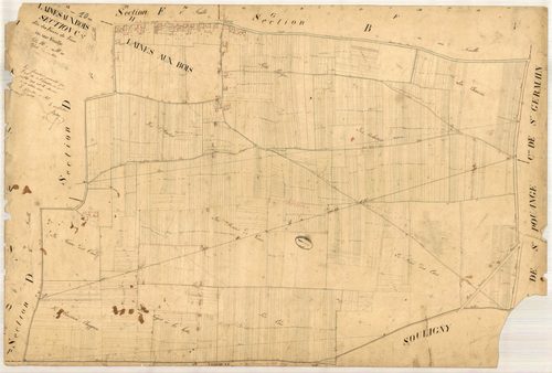 Laines-aux-Bois, section C dite des Fosses de Veau, parcelles n°1-1252