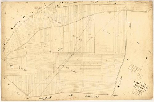 Laines-aux-Bois, section D dite de Monterrois, feuille n° 2, parcelles n°870-1377