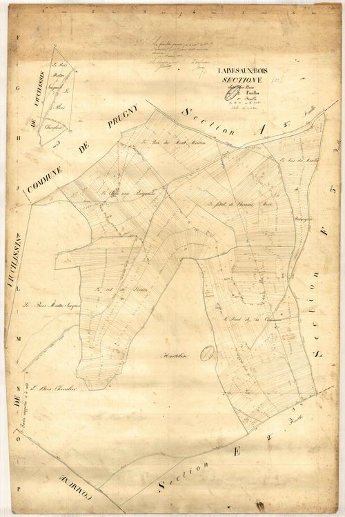 Laines-aux-Bois, section E dite des Bois , feuille n° 1, parcelles n°1-873 bis