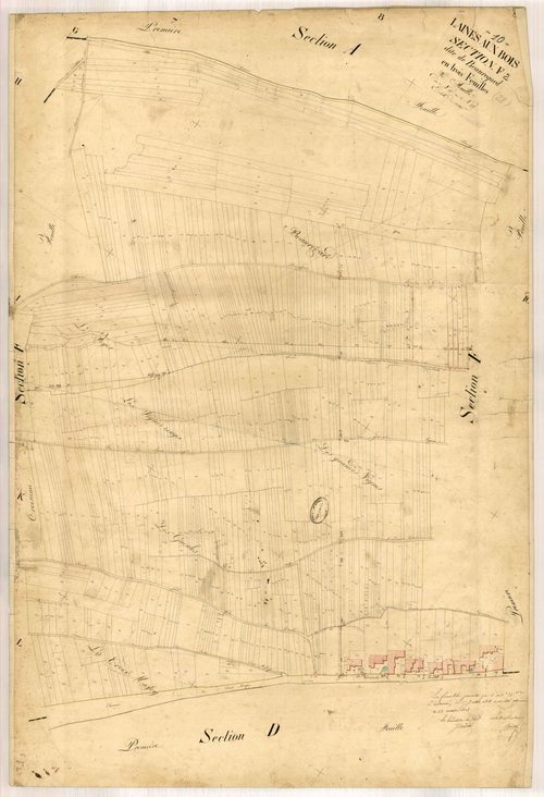 Laines-aux-Bois, section F dite de Beauregard, feuille n° 2, parcelles n°893-1575