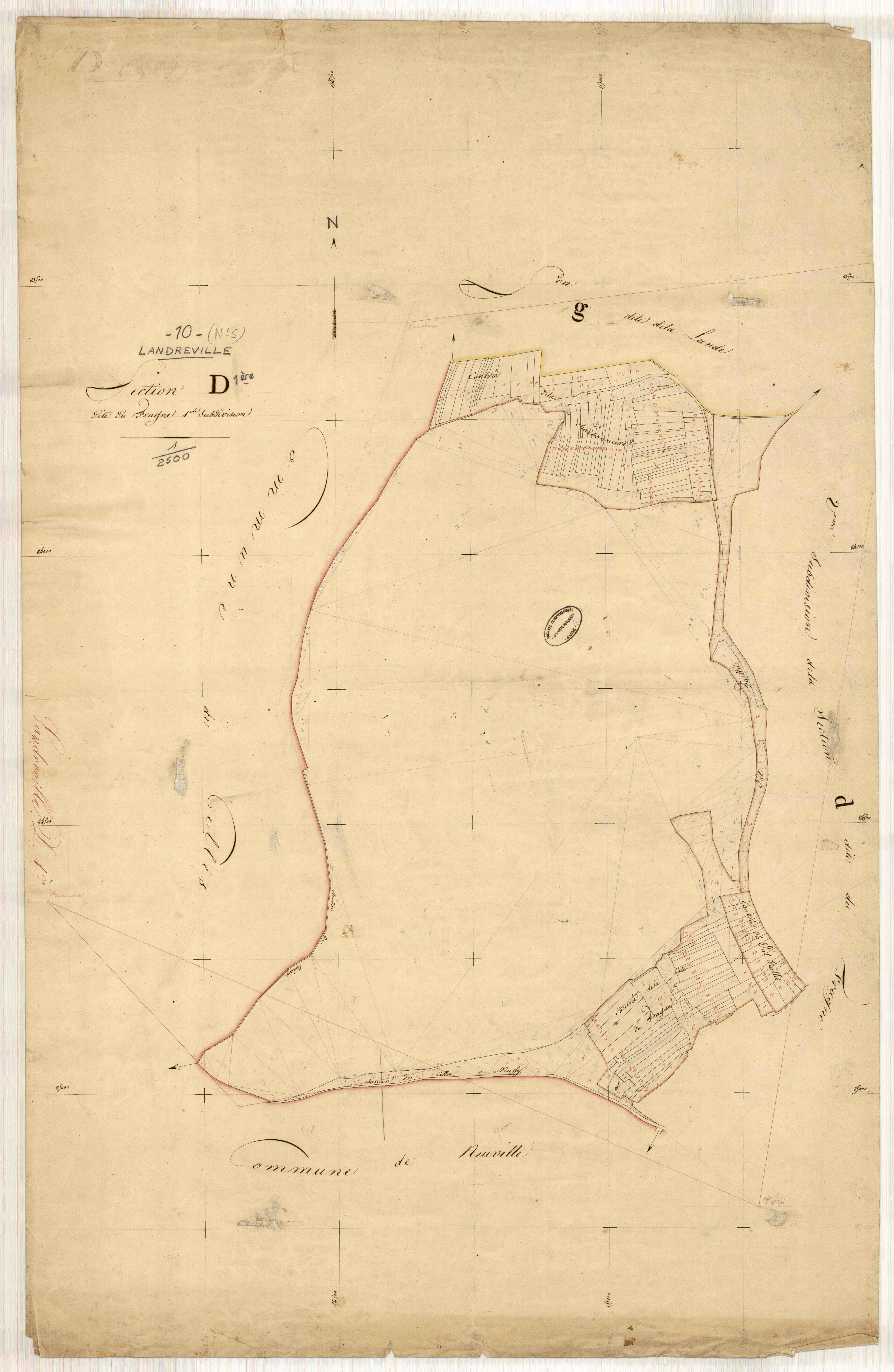 Landreville, section D dite du Fragne, feuille n° 1