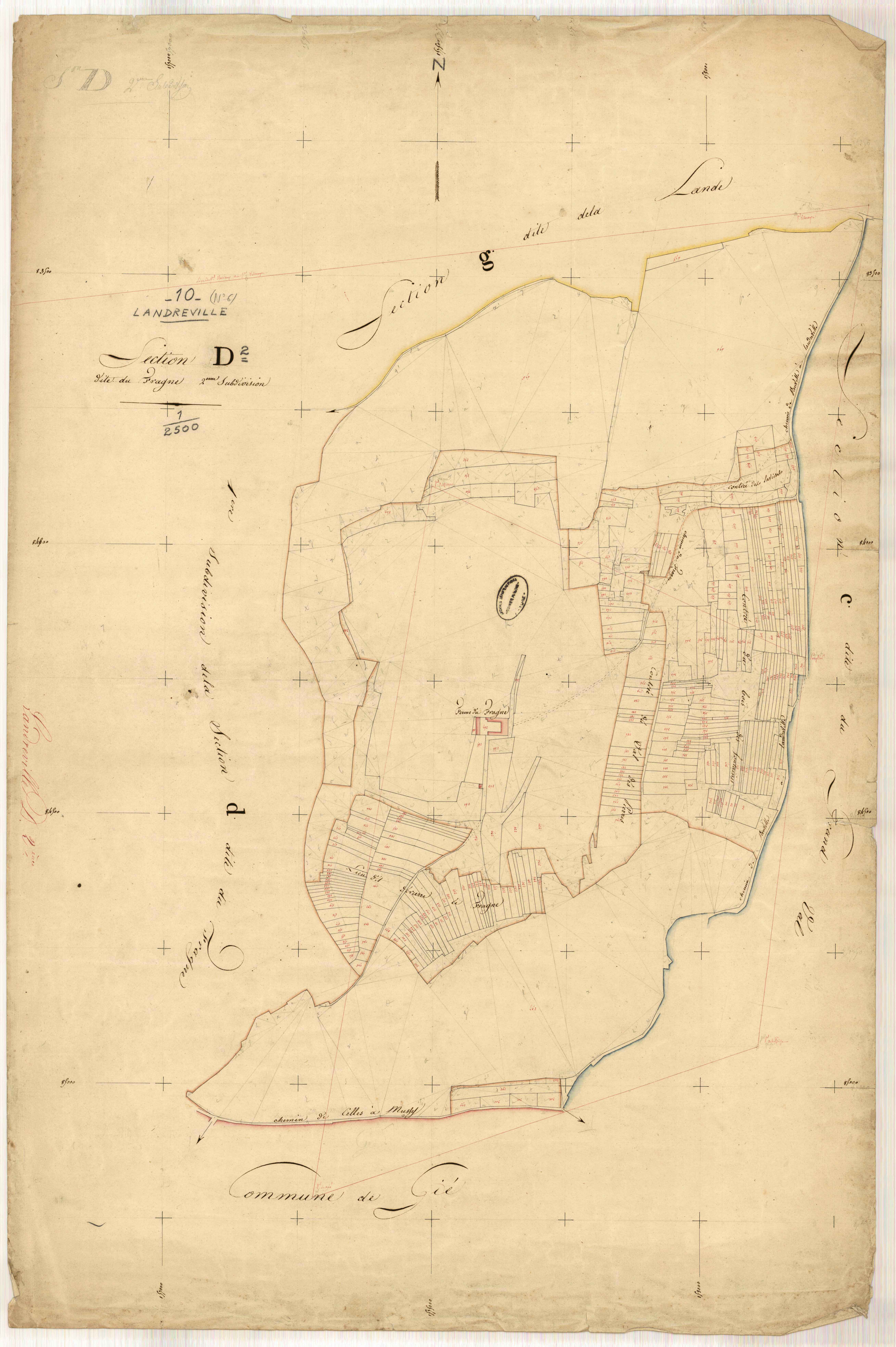 Landreville, section D dite du Fragne, feuille n° 2