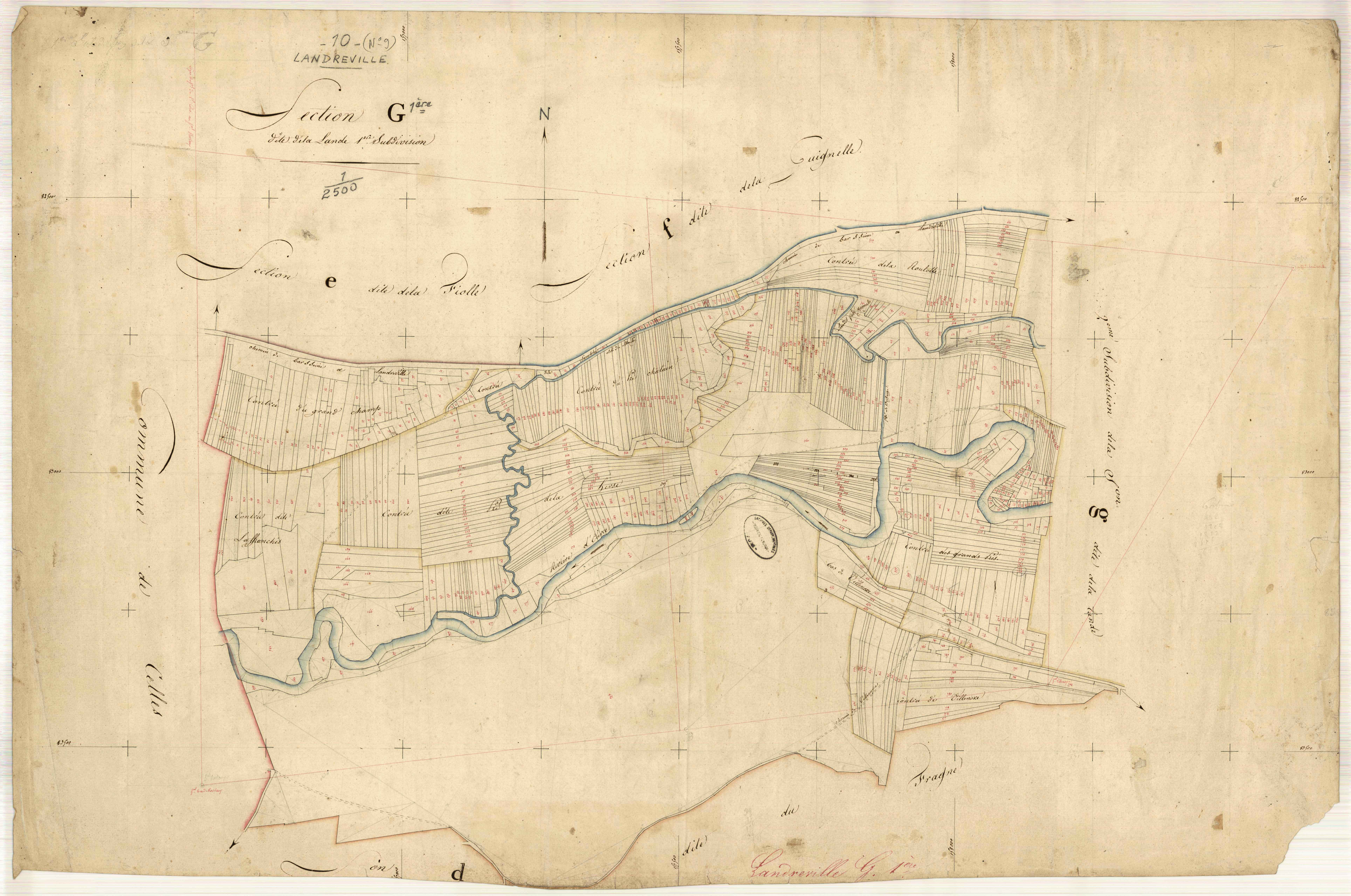 Landreville, section G dite de la Lande, feuille n° 1