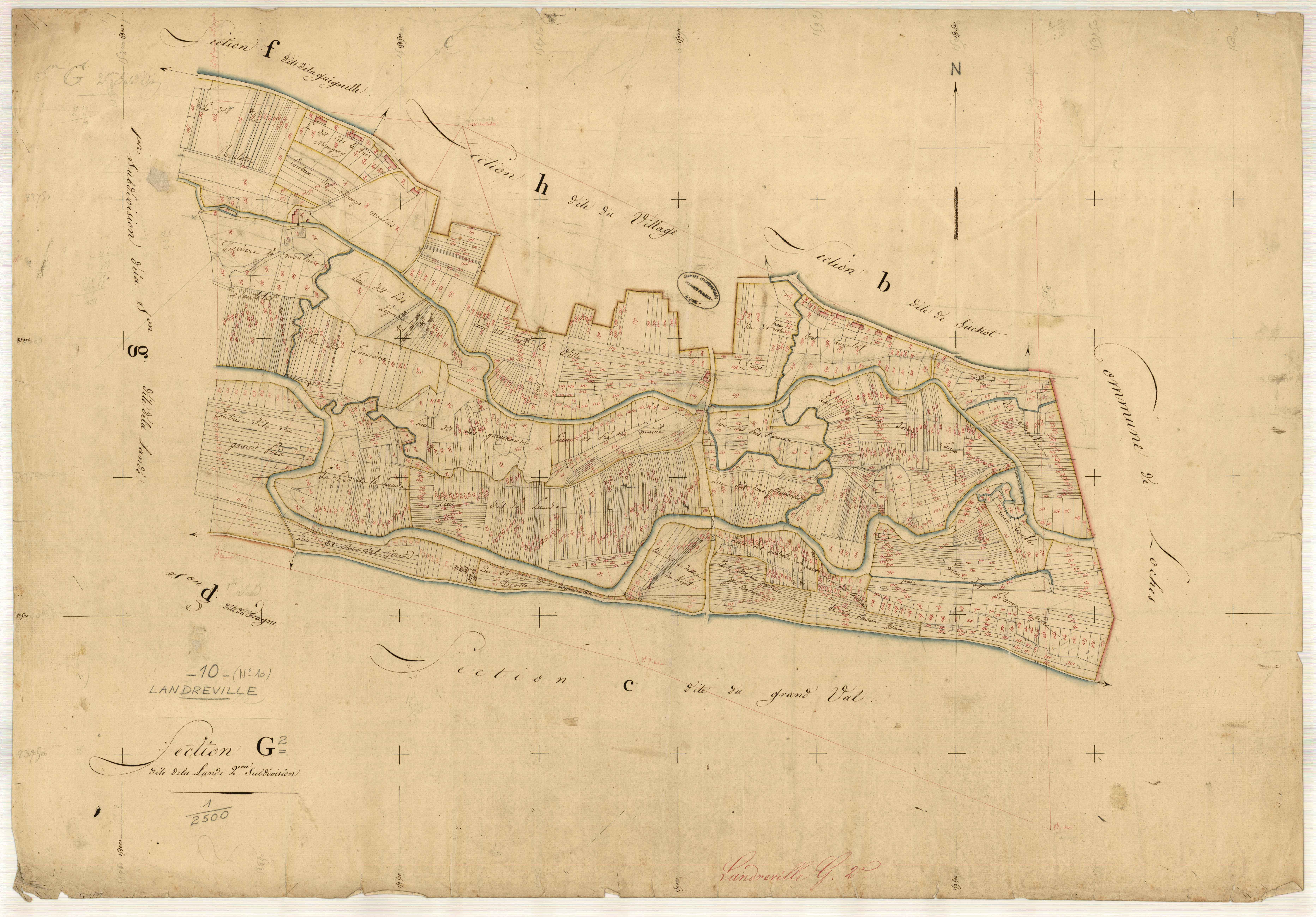 Landreville, section G dite de la Lande, feuille n° 2