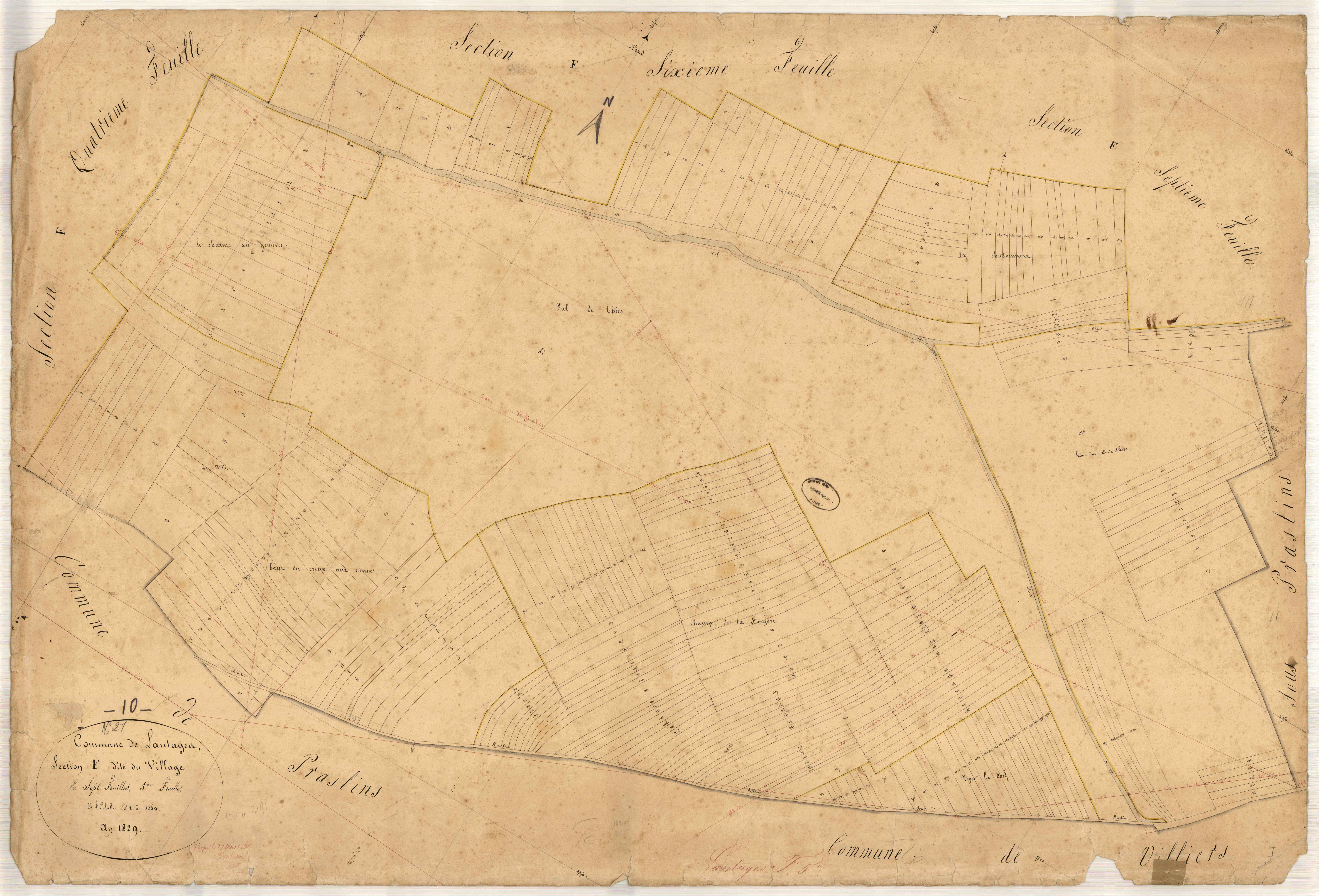 Lantages, section F dite des Herbues, feuille n° 5