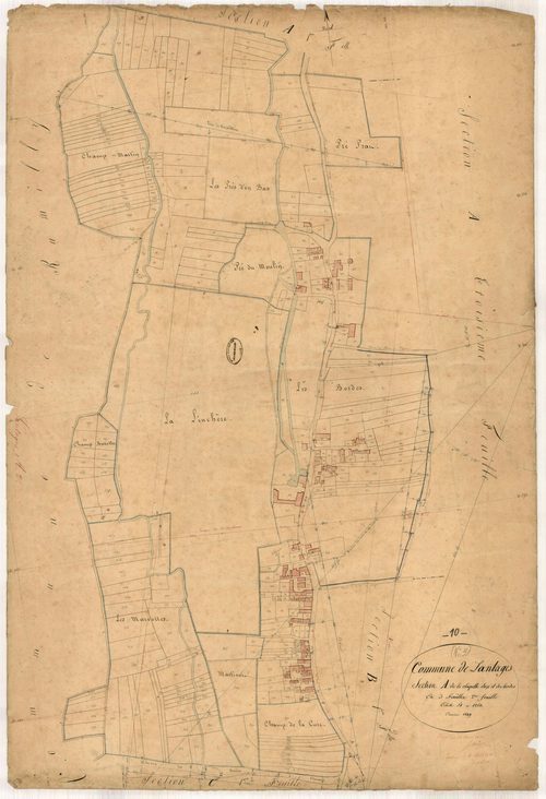 Lantages, section A dite de la Chapelle d'oze et des bordes, feuille n° 2