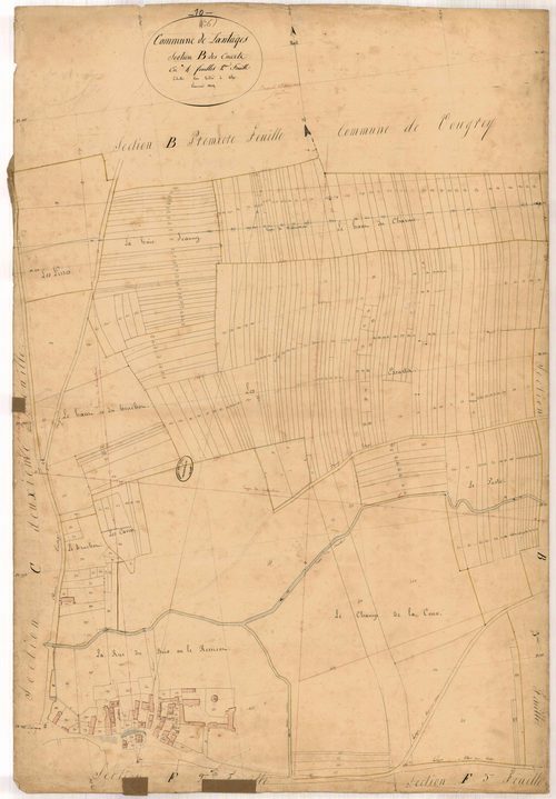 Lantages, section B dite des Essarts, feuille n° 2