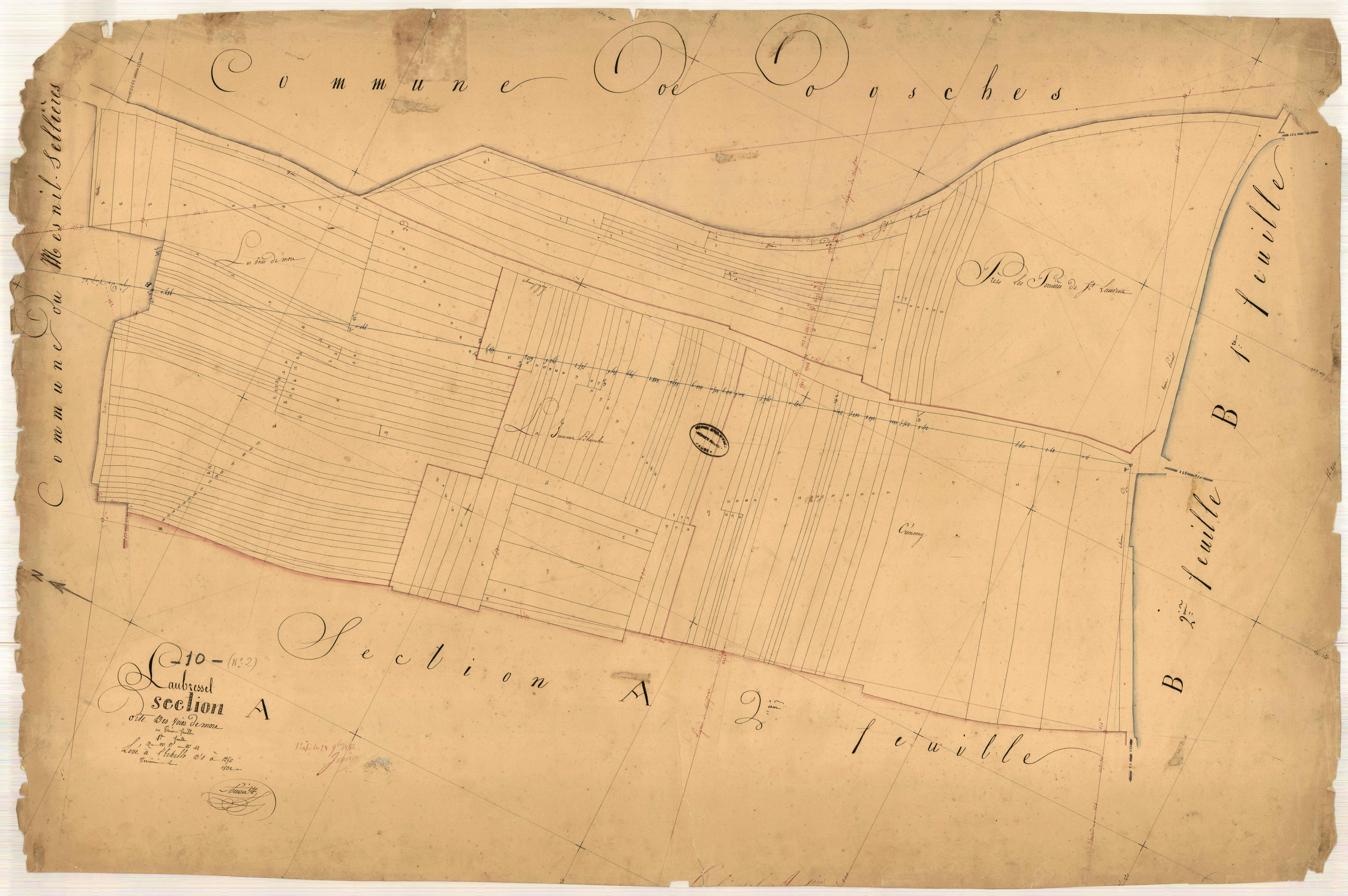 Laubressel, section A dite des voies de Mors, feuille n° 1, parcelles n°1-148