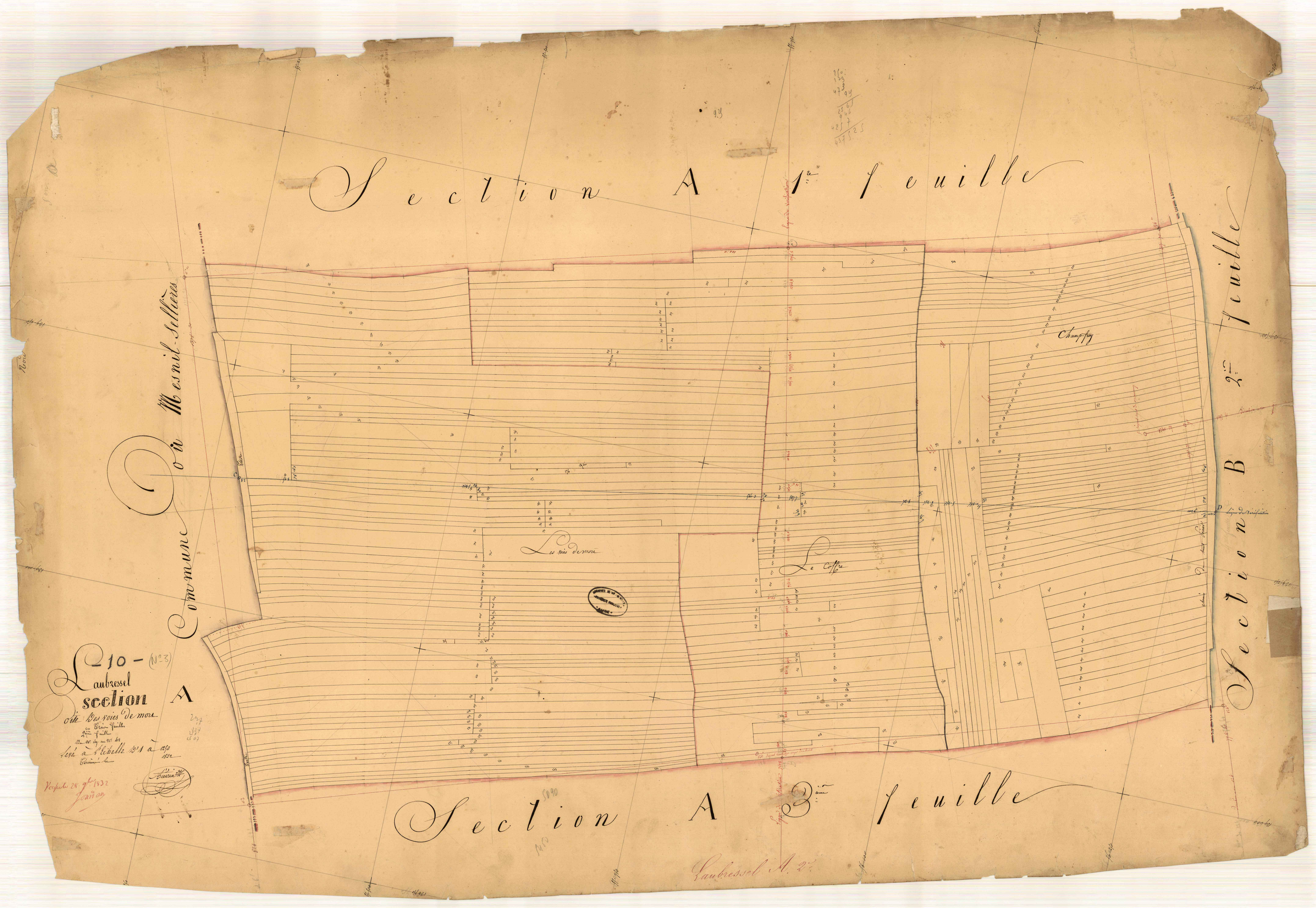 Laubressel, section A dite des voies de Mors, feuille n° 2, parcelles n°149-412