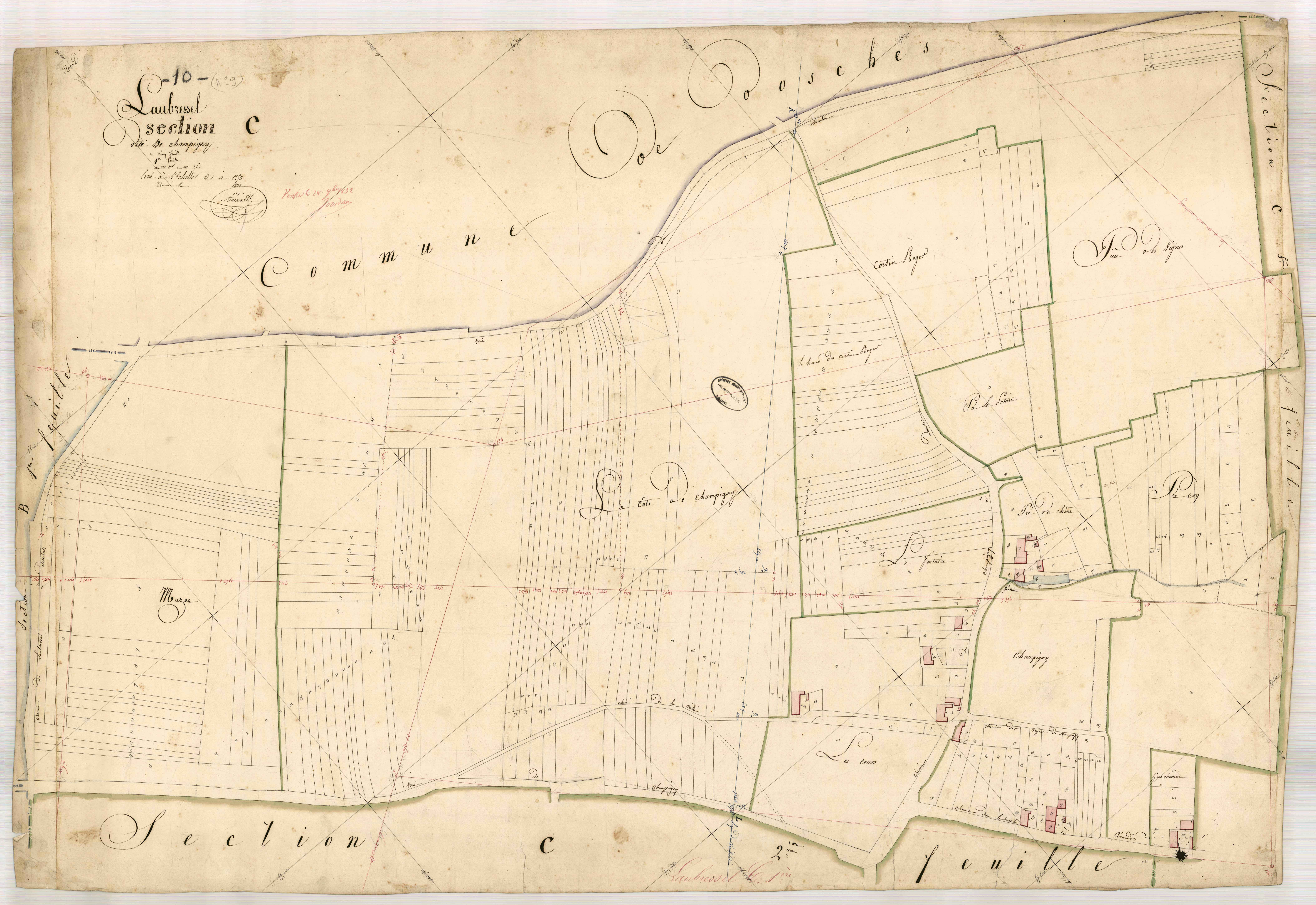 Laubressel, section C dite de Champigny, feuille n° 1, parcelles n°1-260