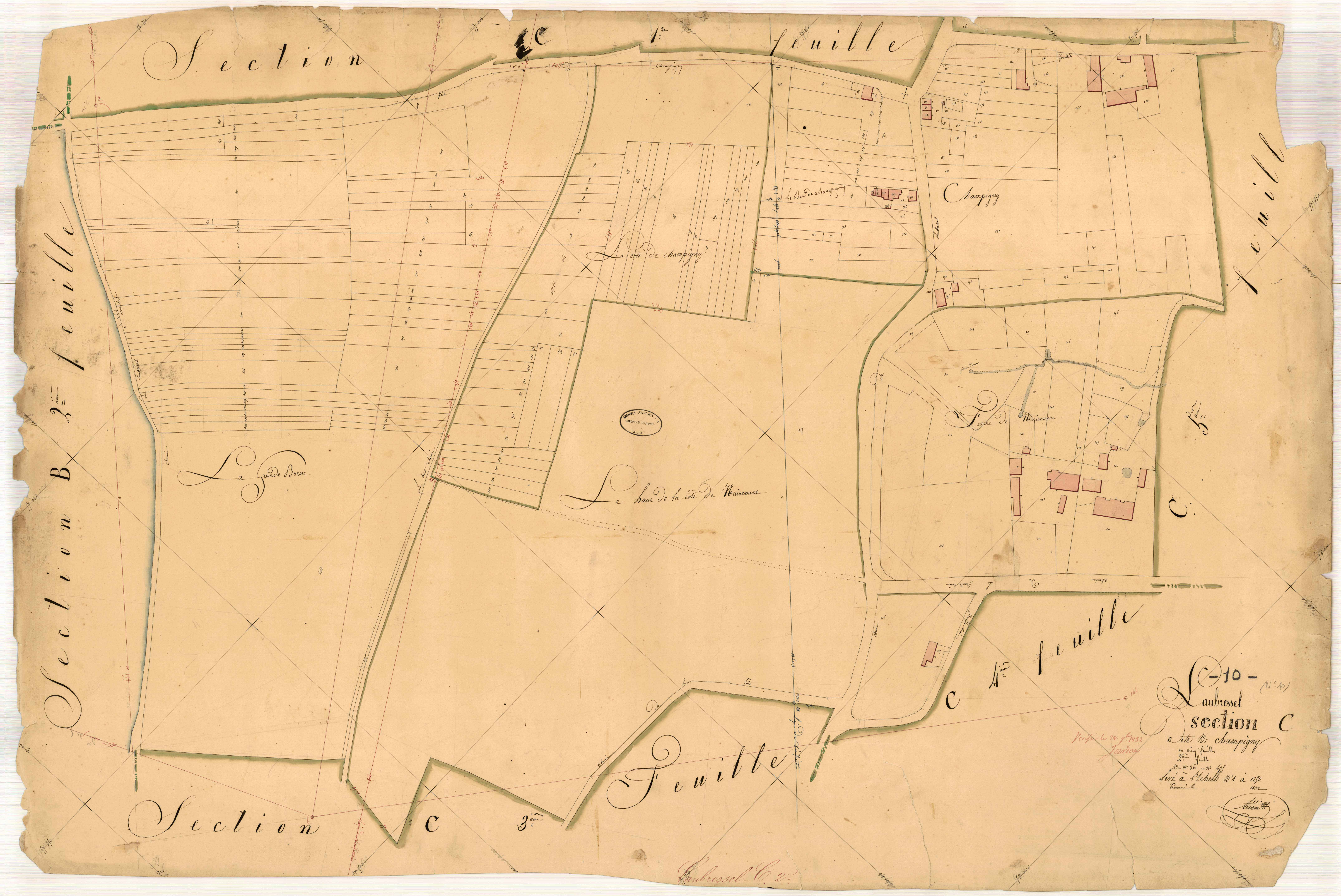 Laubressel, section C dite de Champigny, feuille n° 2, parcelles n°261-435