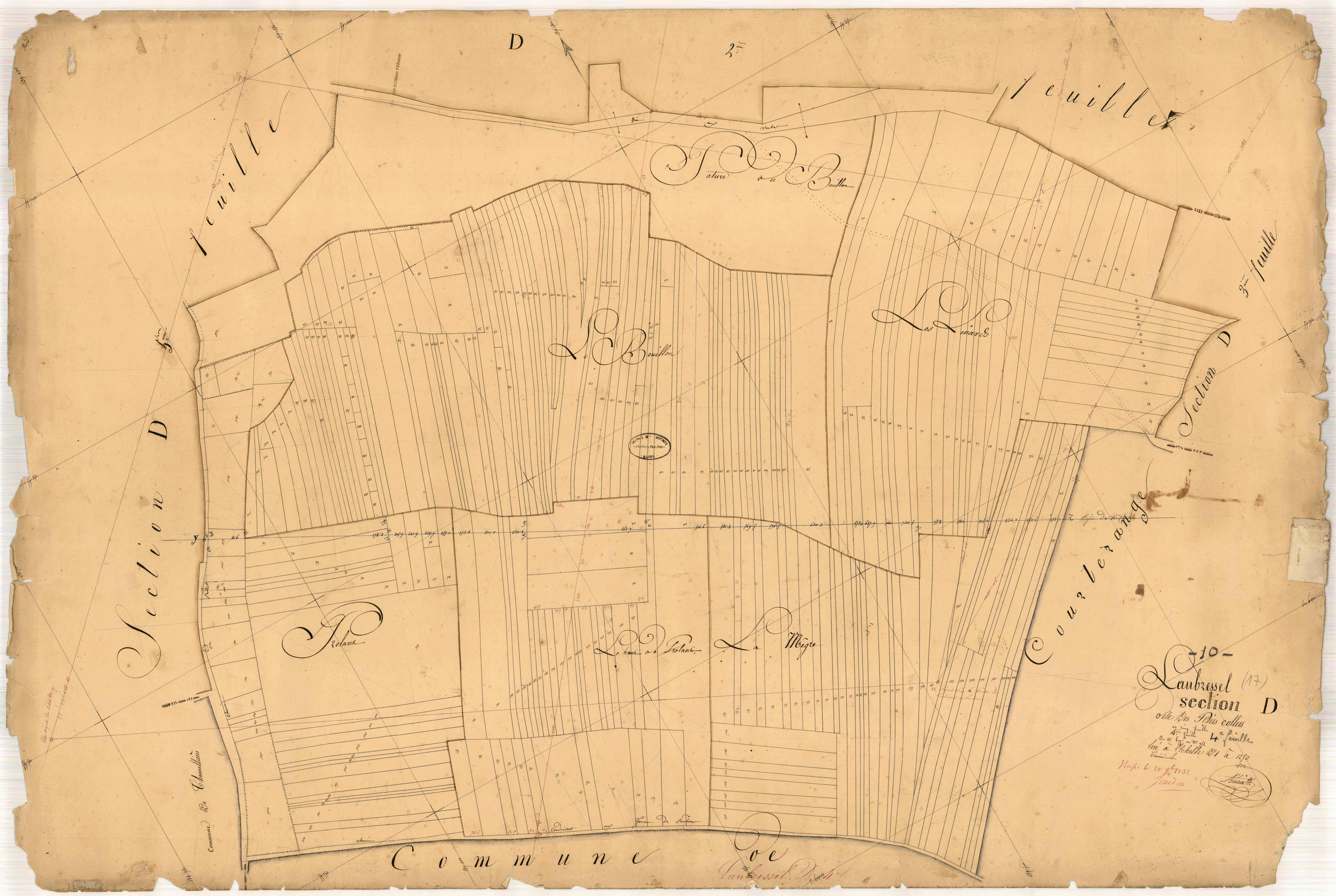 Laubressel, section D dite des Petits Collers, feuille n° 4, parcelles n°677-952