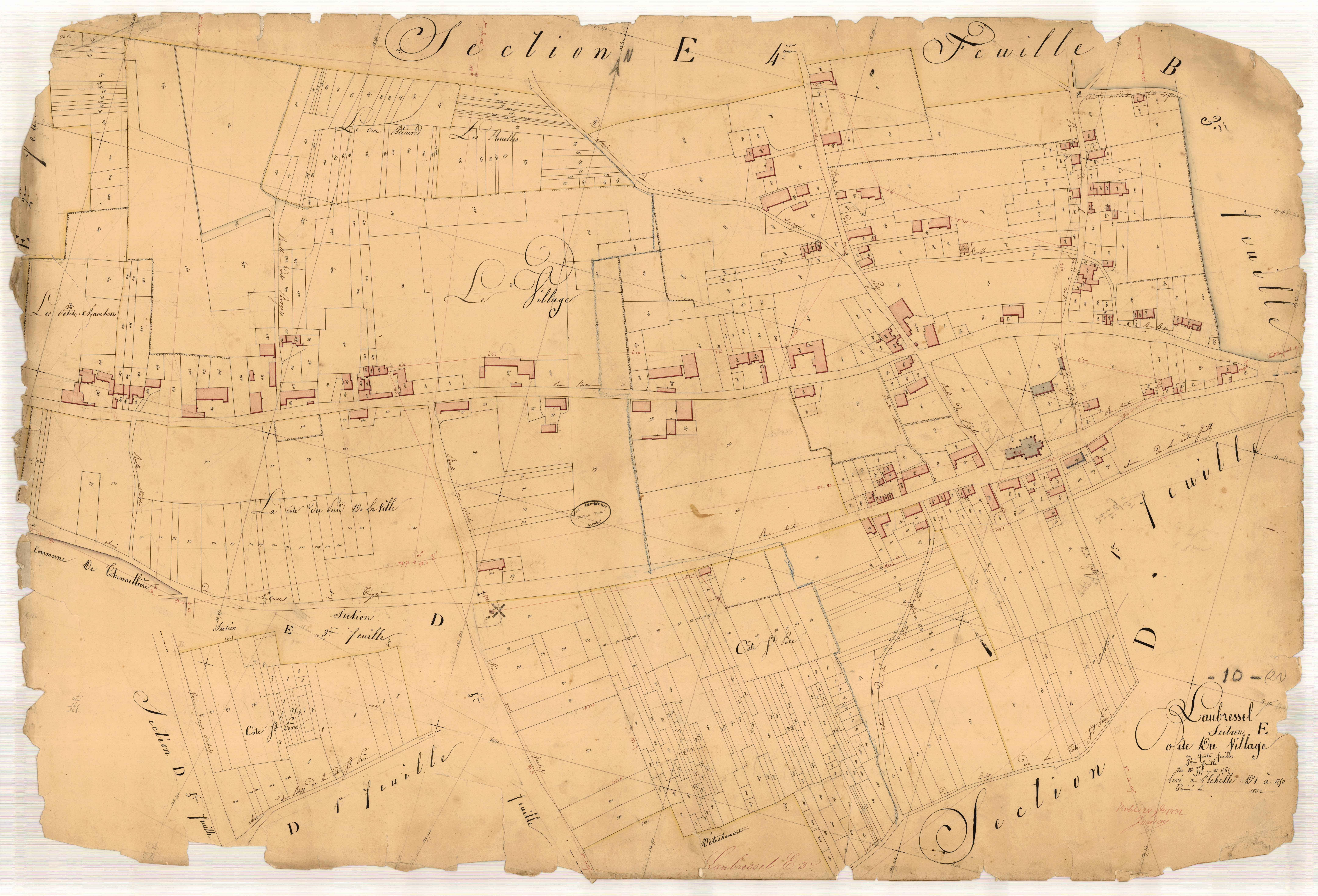 Laubressel, section E dite du village, feuille n° 3, parcelles n°917-1568