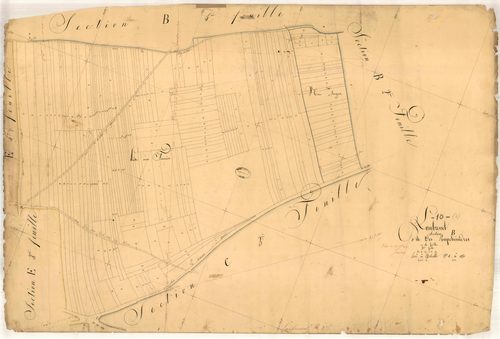 Laubressel, section B dite des Rupcheindres, feuille n° 3, parcelles n°327-515