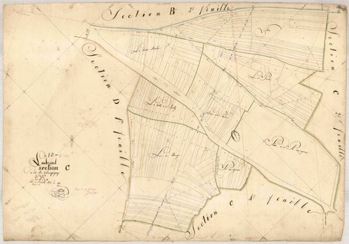 Laubressel, section C dite de Champigny, feuille n° 3, parcelles n°436-635