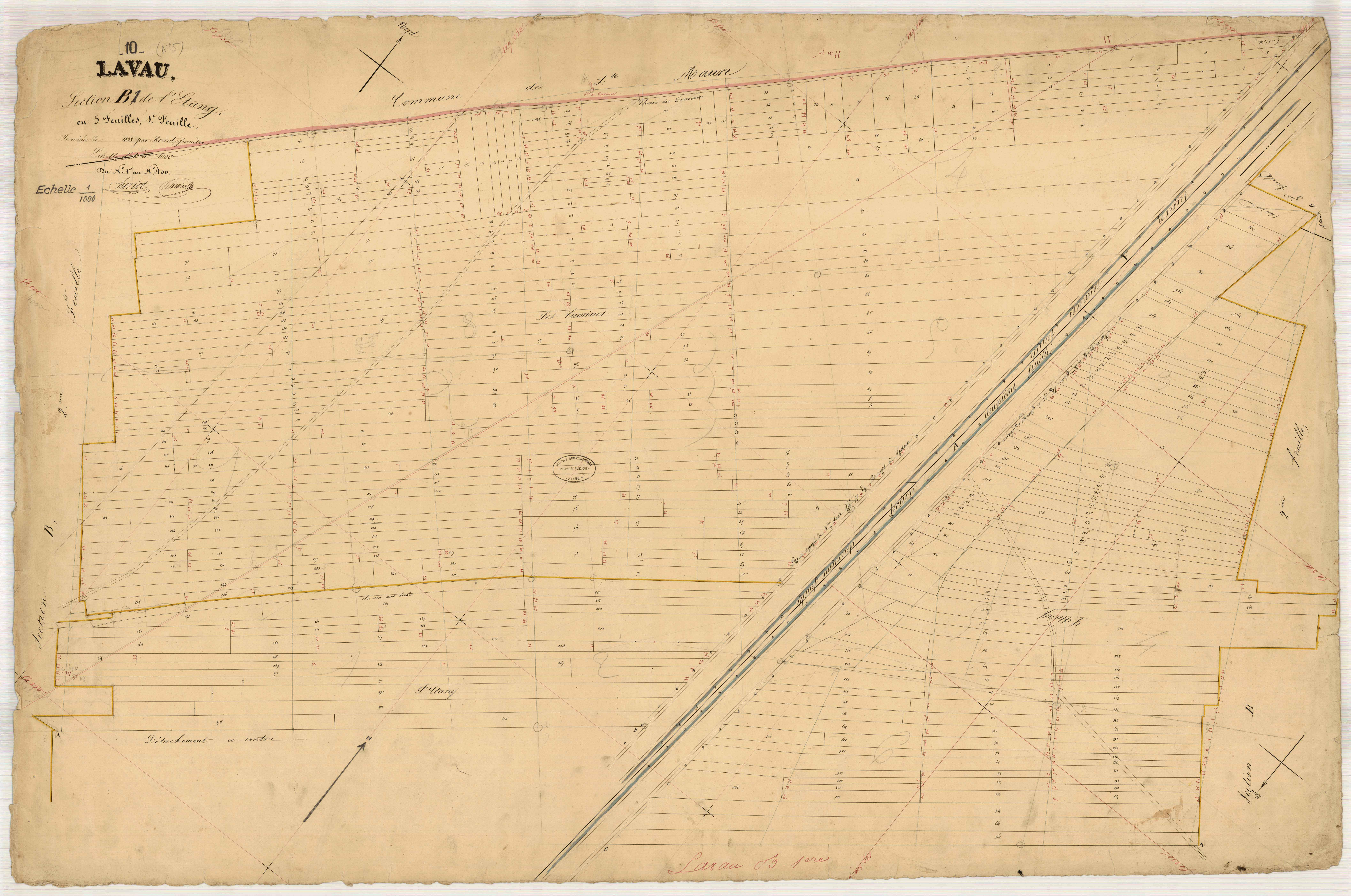 Lavau, section B dite de l'Etang, feuille n° 1, parcelles n°1-400