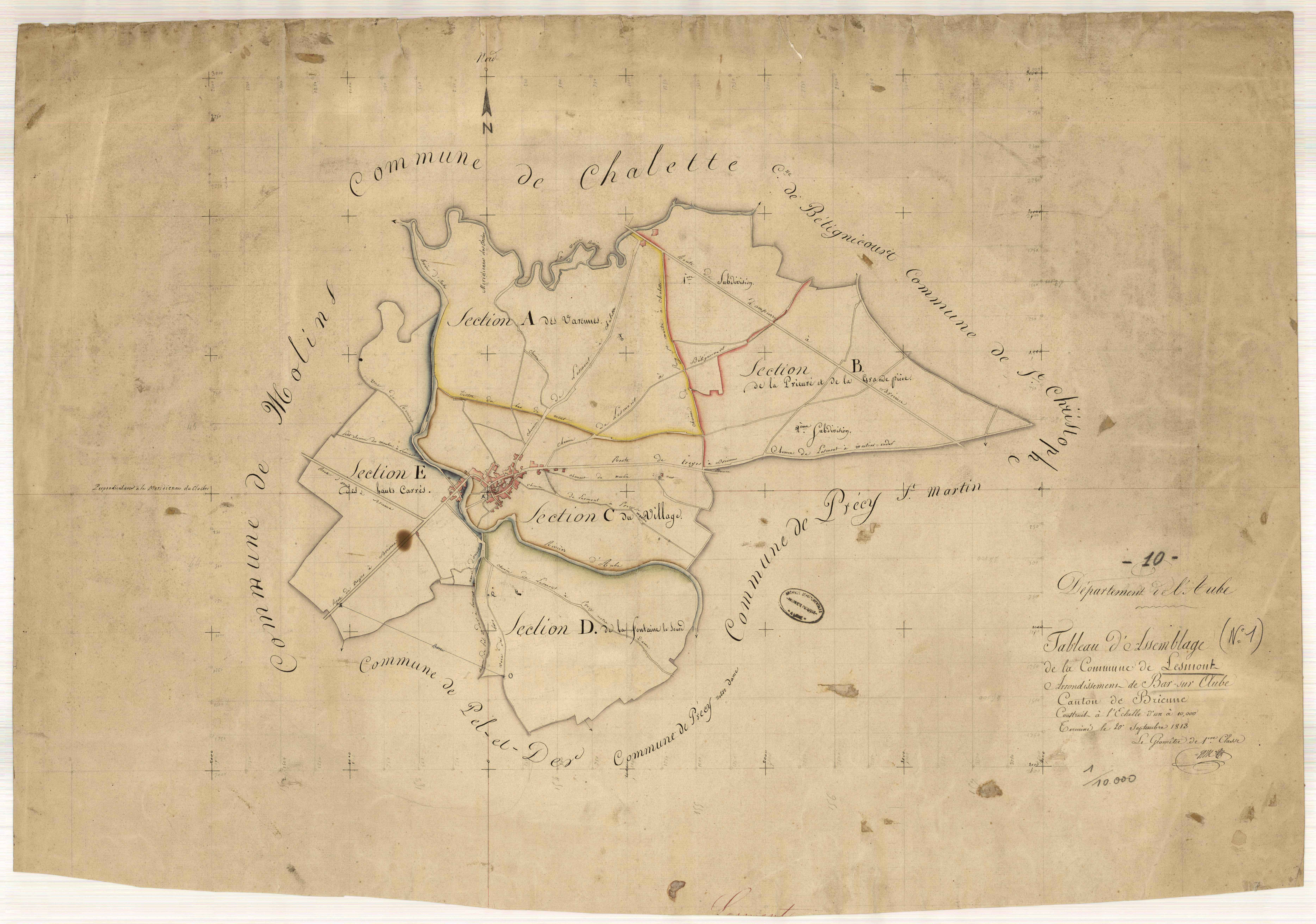Lesmont, tableau d'assemblage