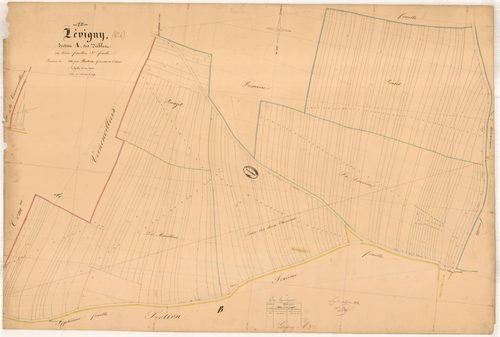 Lévigny, section A dite des Rièbles, feuille n° 3, parcelles n°546-729