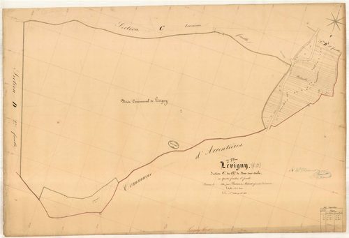 Lévigny, section C dite du chemin de Bar-sur-Aube, feuille n° 4, parcelles n°454-513