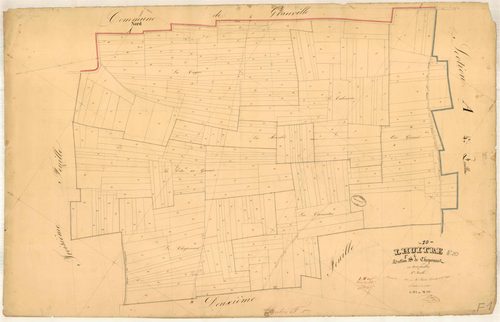Lhuître, section F dite de Champonnat, feuille n° 1, parcelles n°1-332
