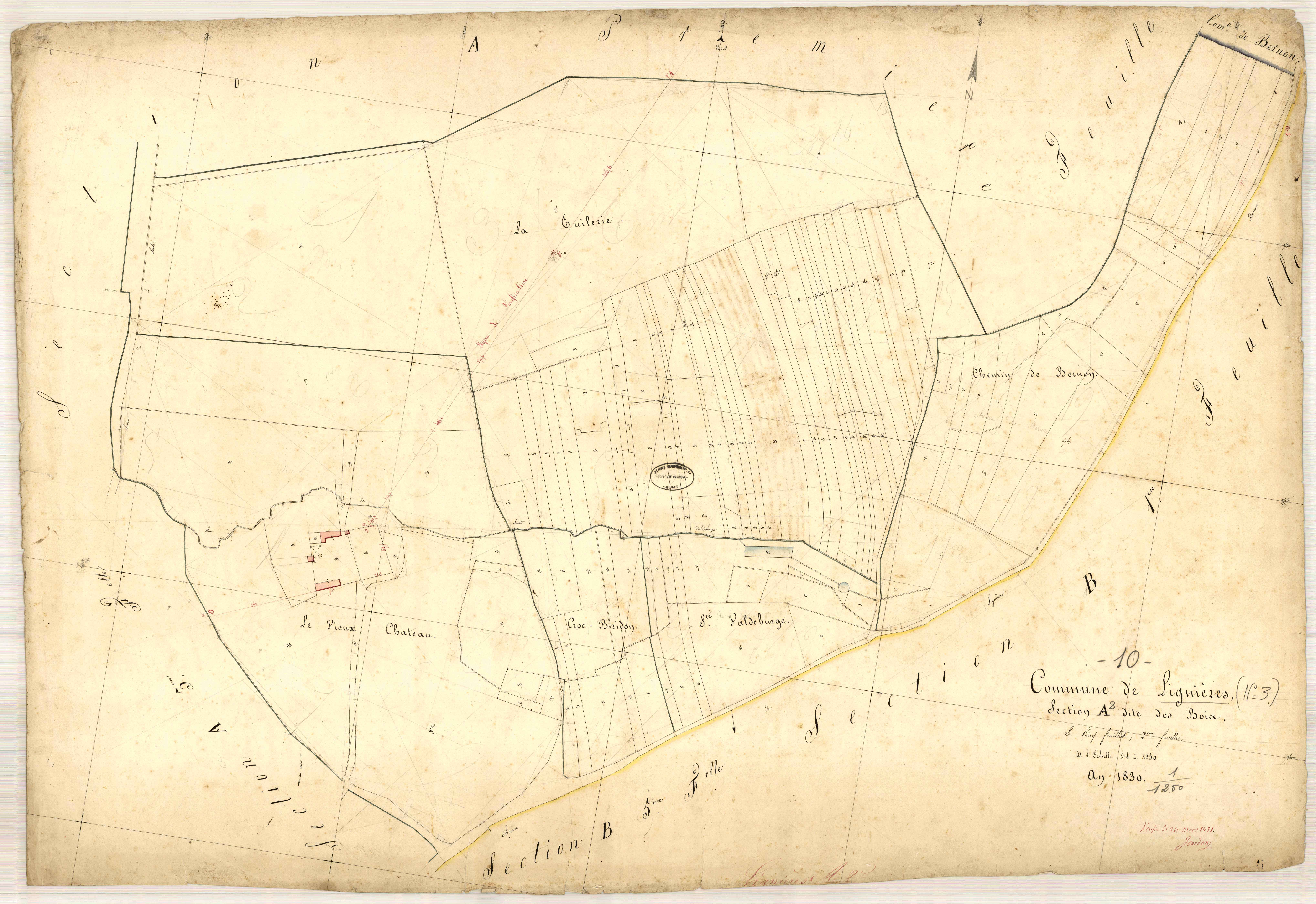 Lignières, section A dite de bois, feuille n° 2