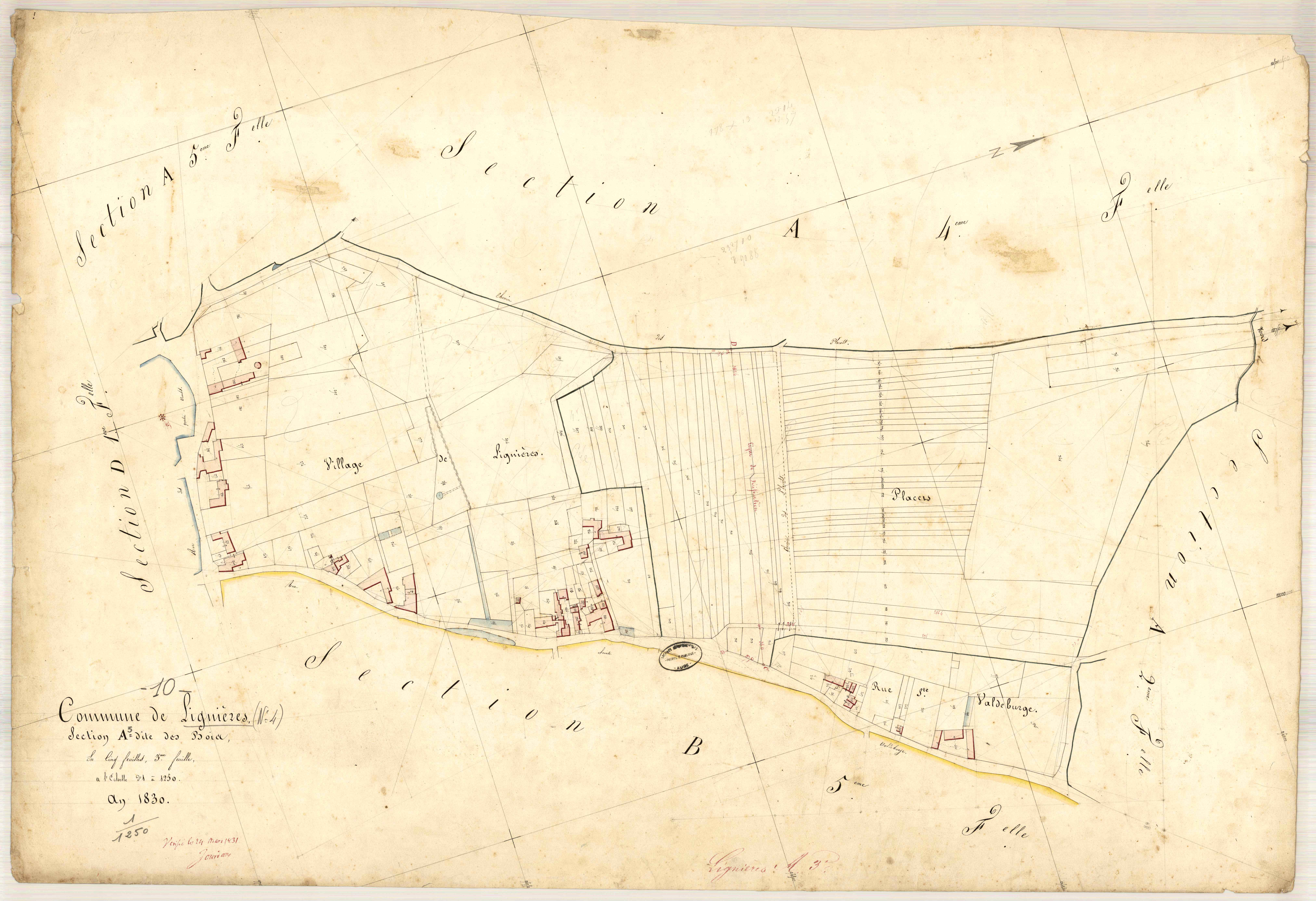 Lignières, section A dite de bois, feuille n° 3