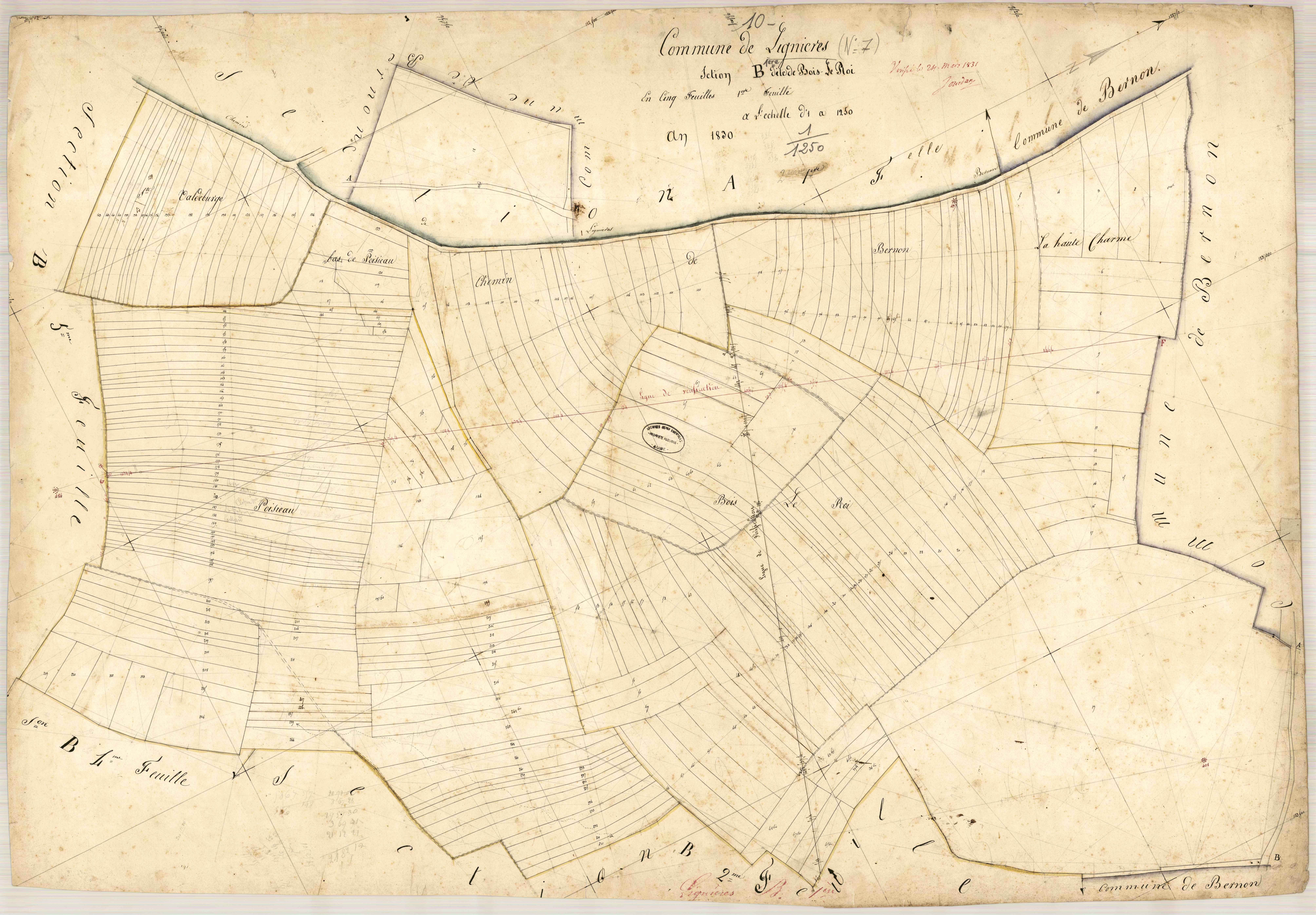 Lignières, section B dite de Bois-le-Roi, feuille n° 1