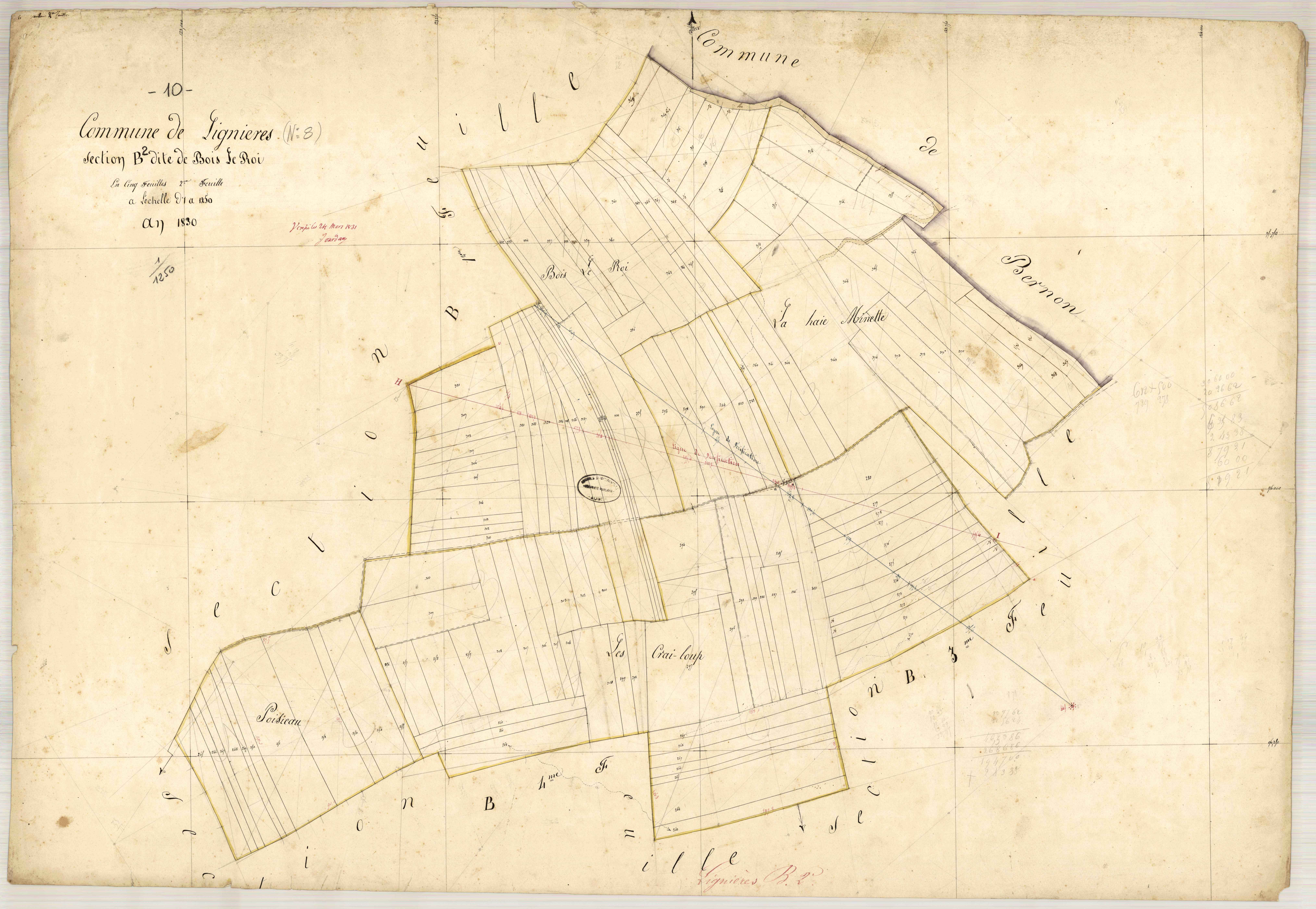 Lignières, section B dite de Bois-le-Roi, feuille n° 2