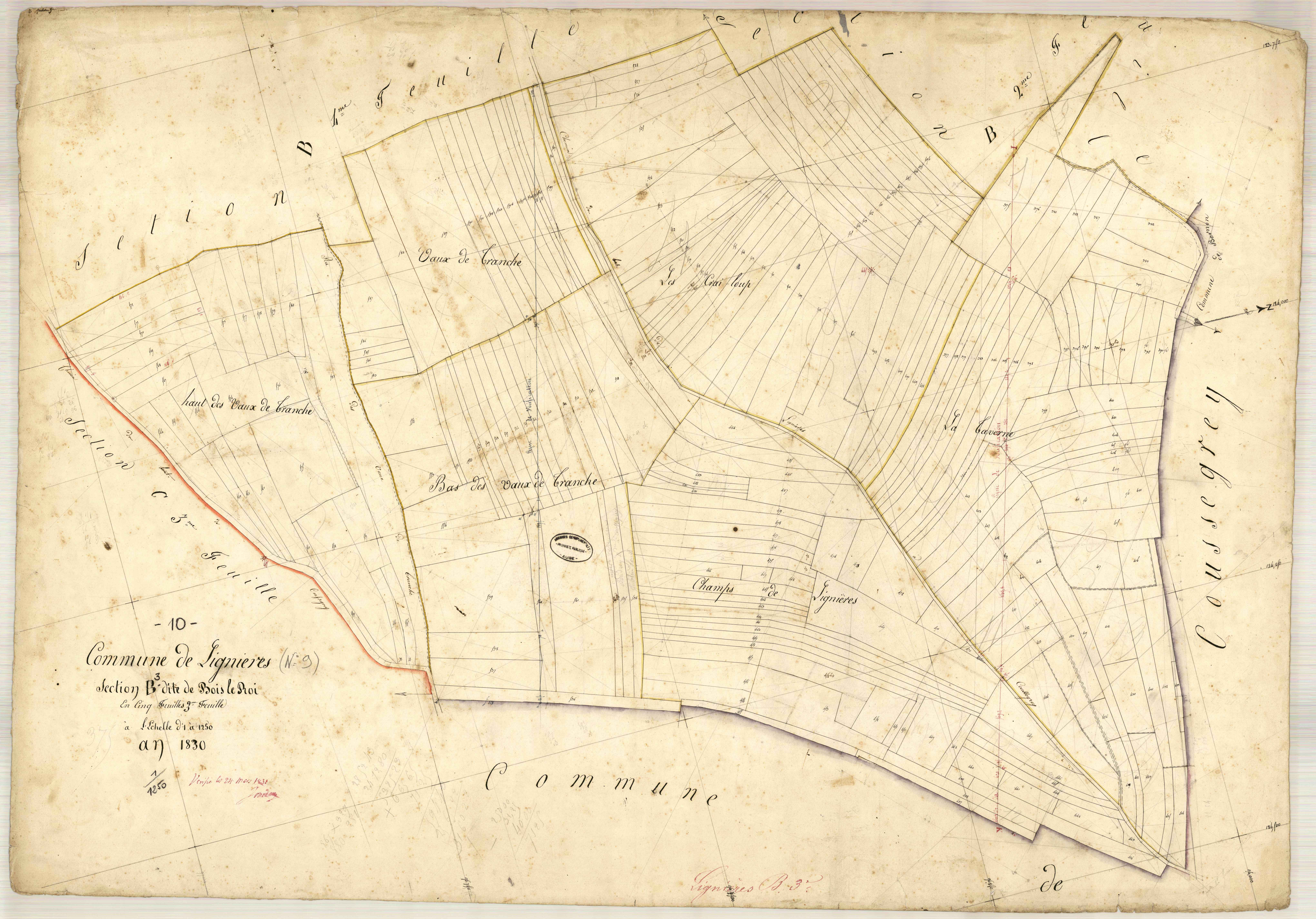 Lignières, section B dite de Bois-le-Roi, feuille n° 3