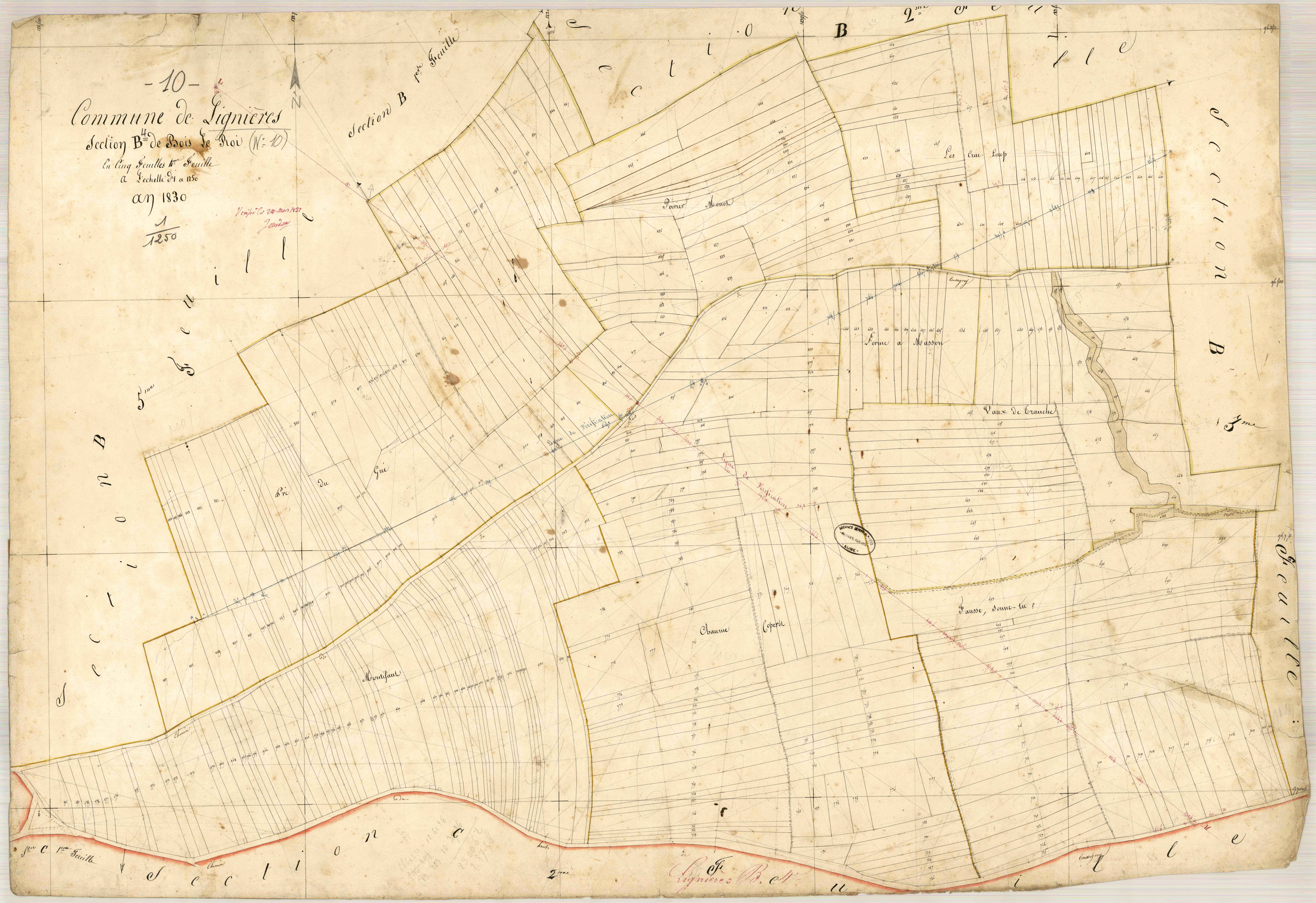 Lignières, section B dite de Bois-le-Roi, feuille n° 4