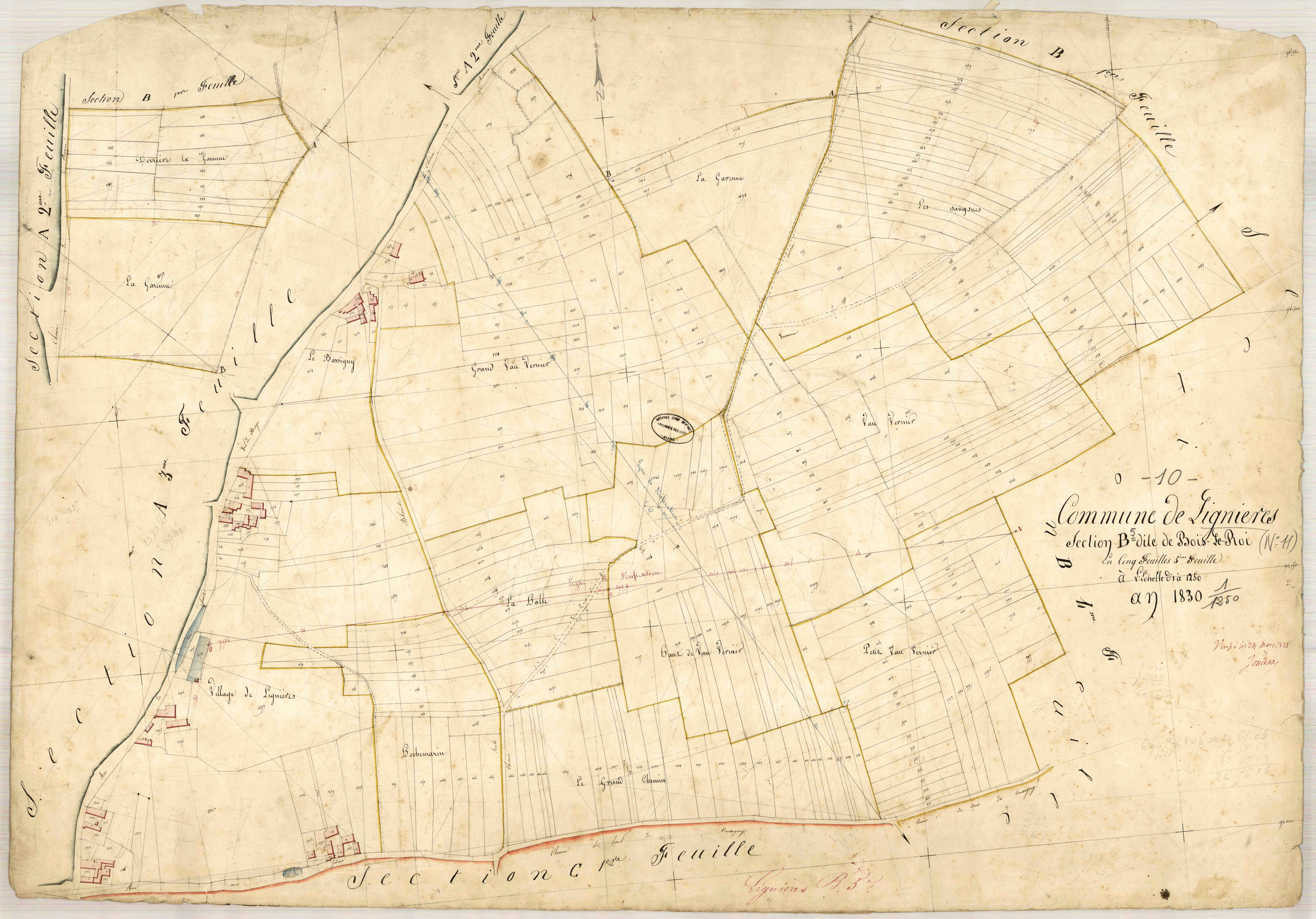 Lignières, section B dite de Bois-le-Roi, feuille n° 5