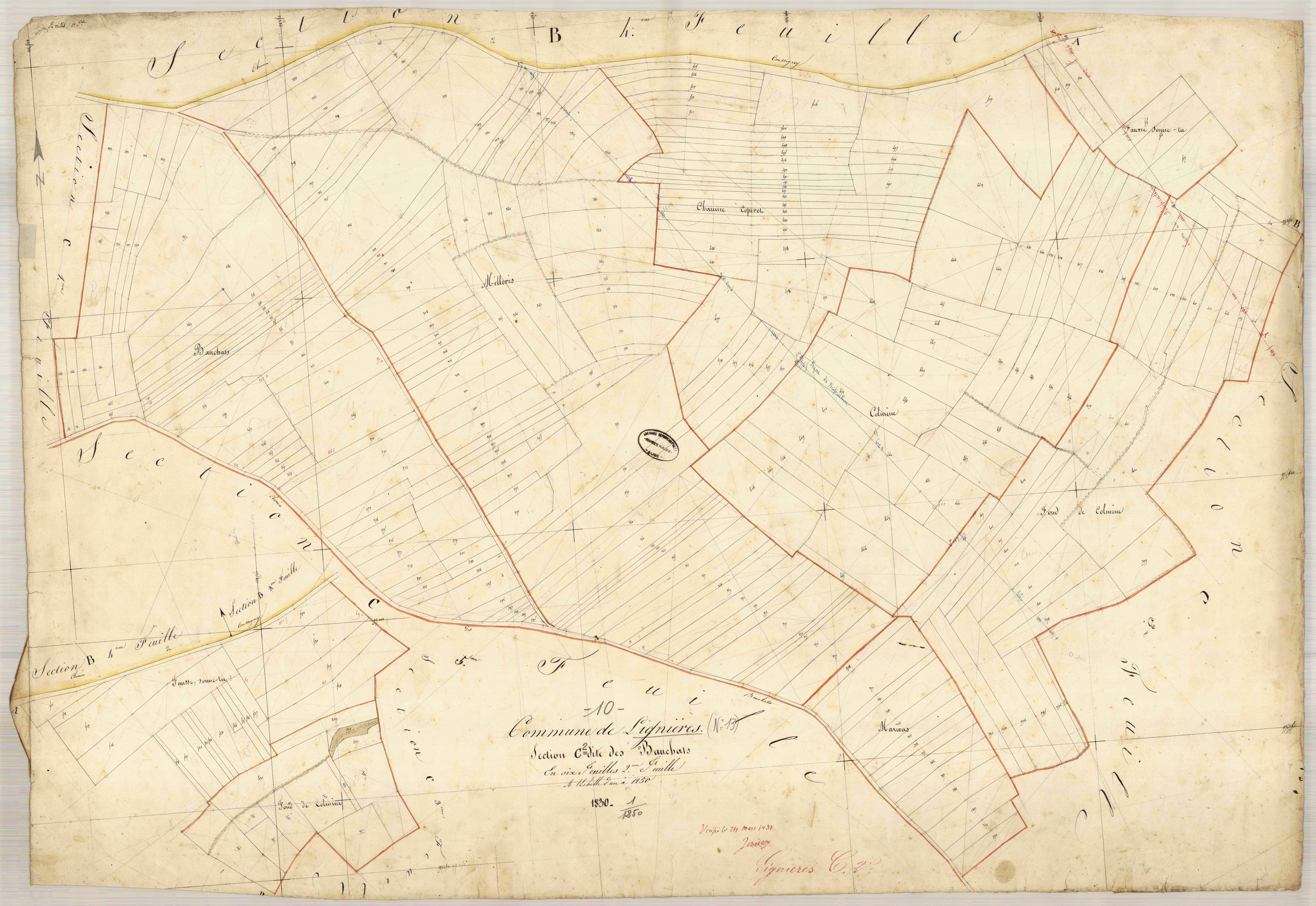 Lignières, section C dite de Bouchats, feuille n° 2