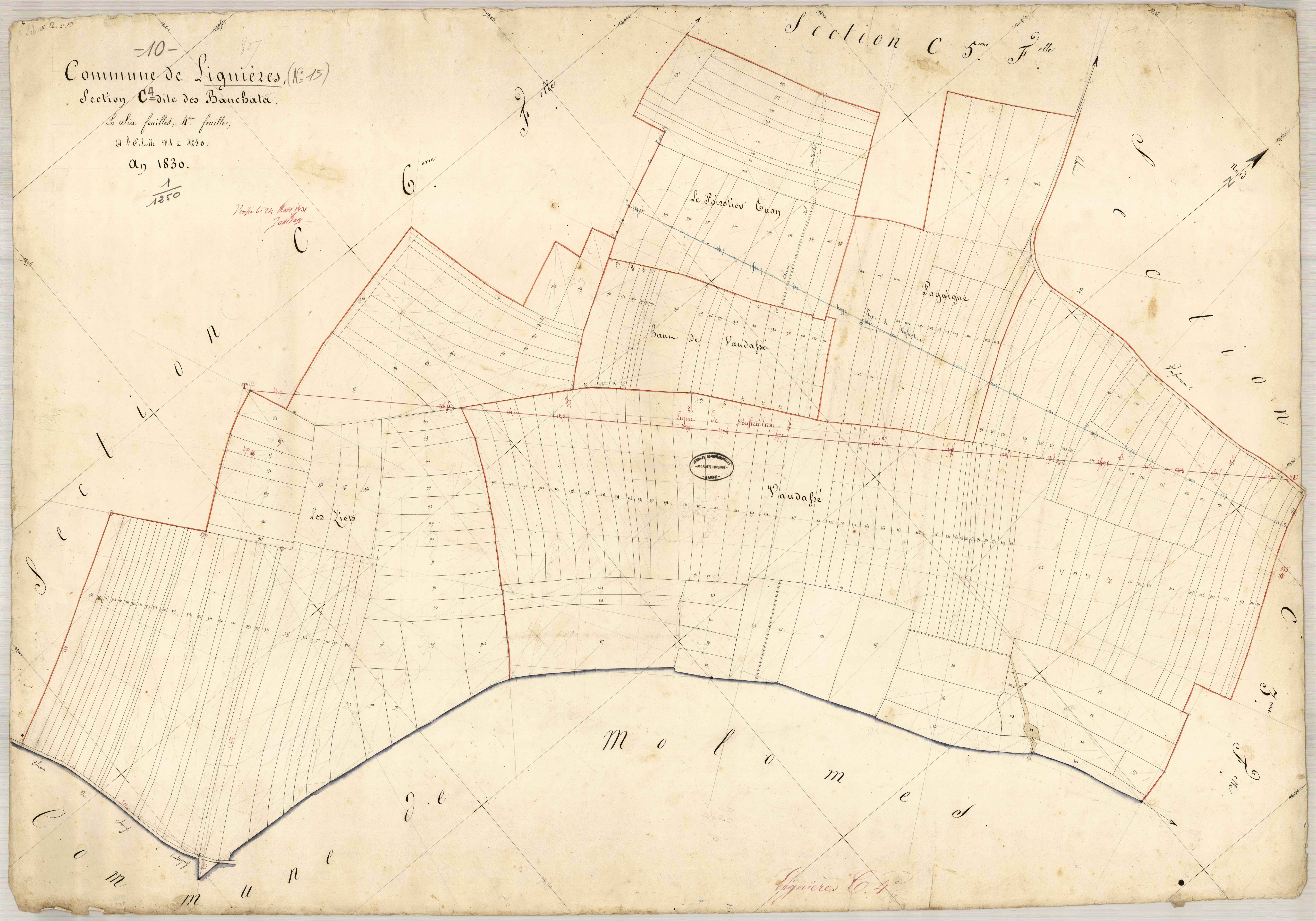 Lignières, section C dite de Bouchats, feuille n° 4