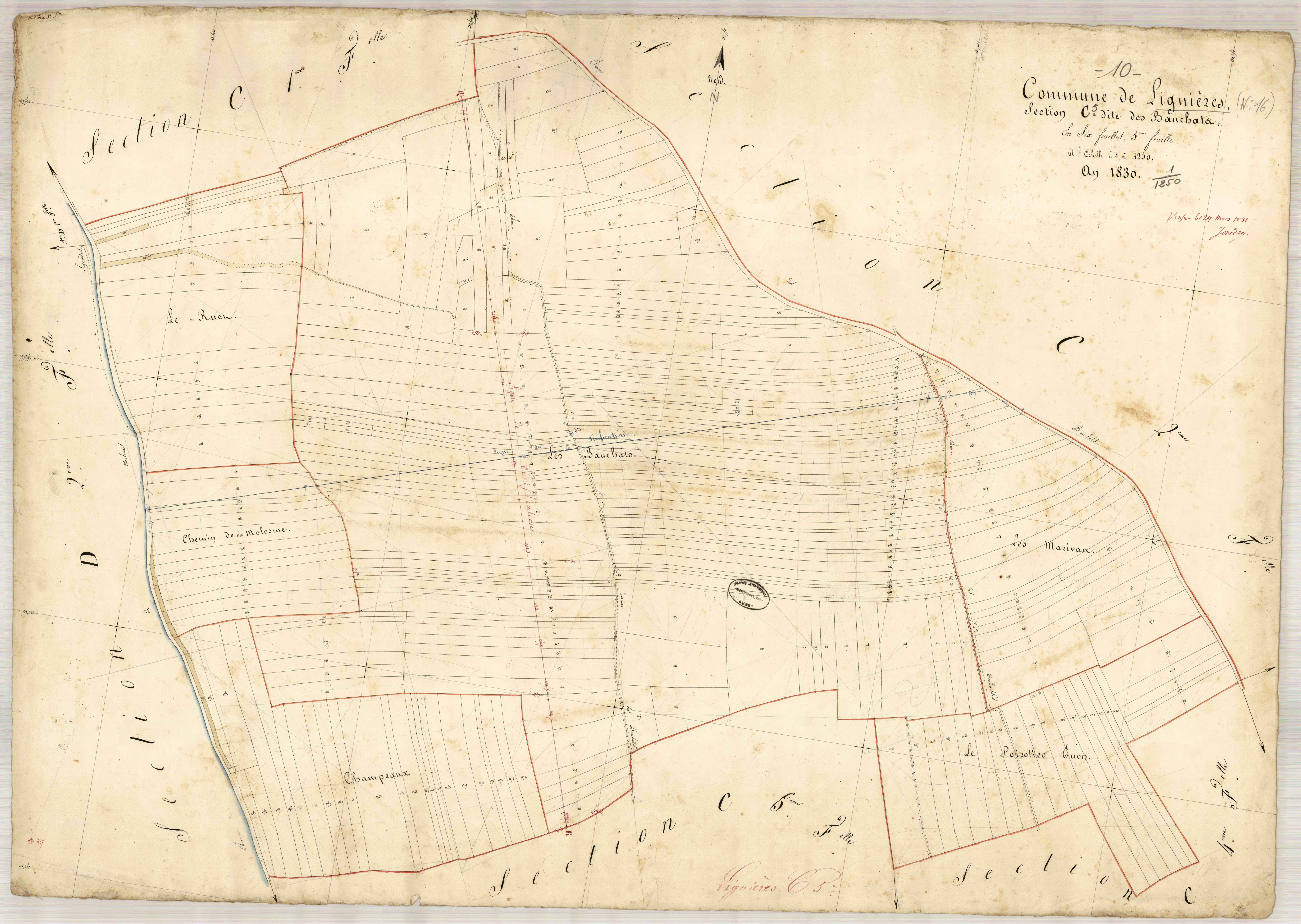 Lignières, section C dite de Bouchats, feuille n° 5