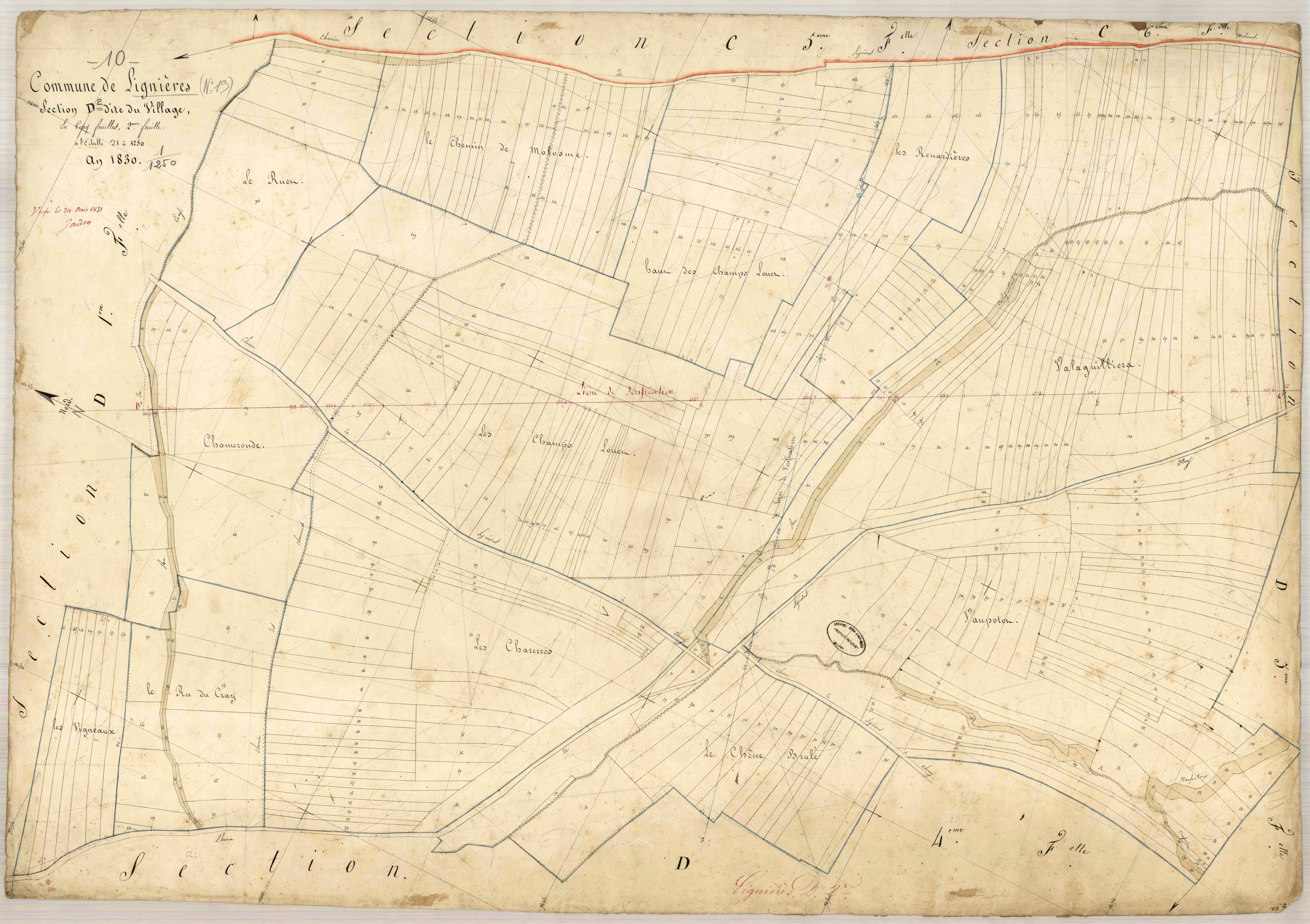 Lignières, section D dite du village, feuille n° 2