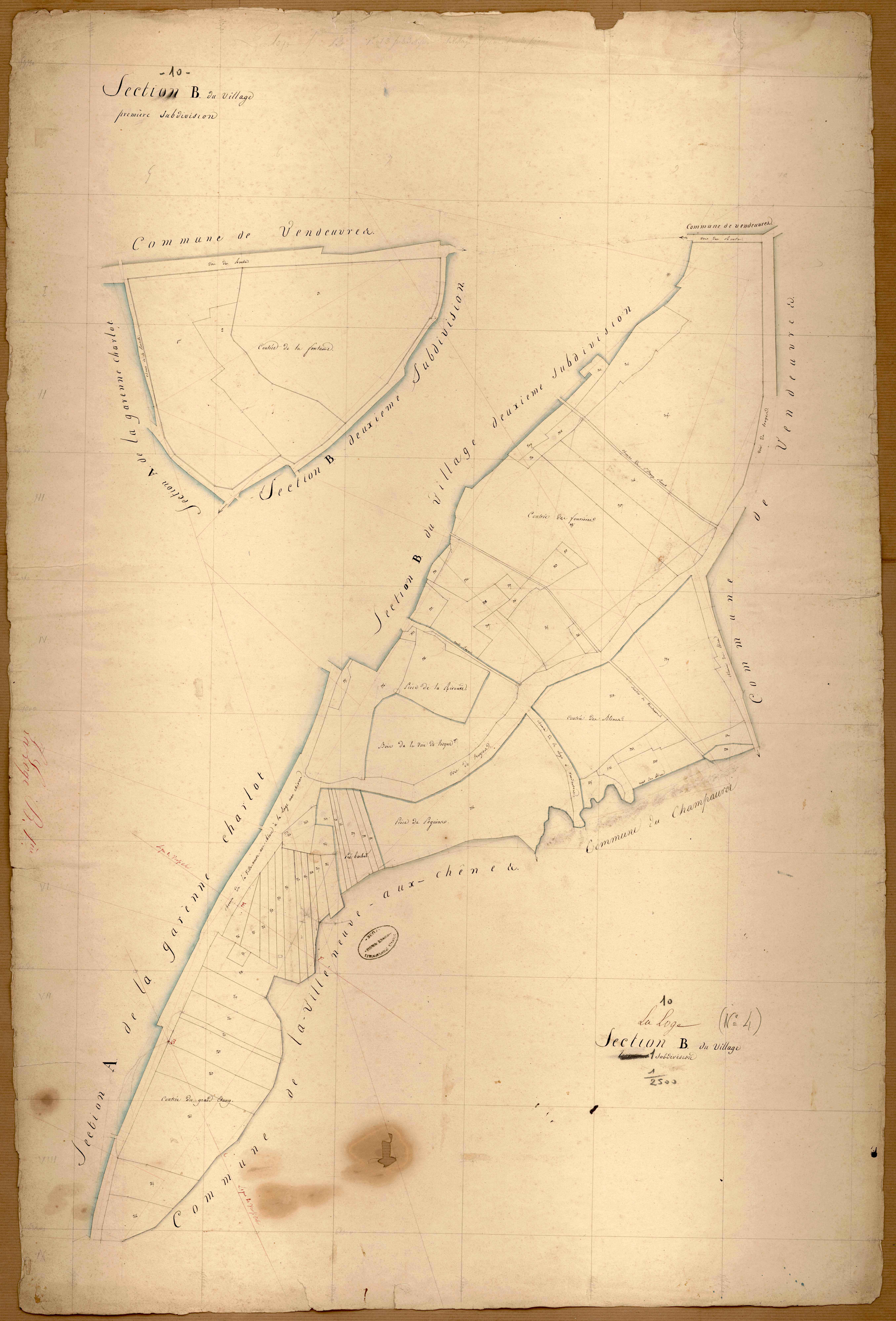 La Loge-aux-Chèvres, section B dite du village, feuille n° 1