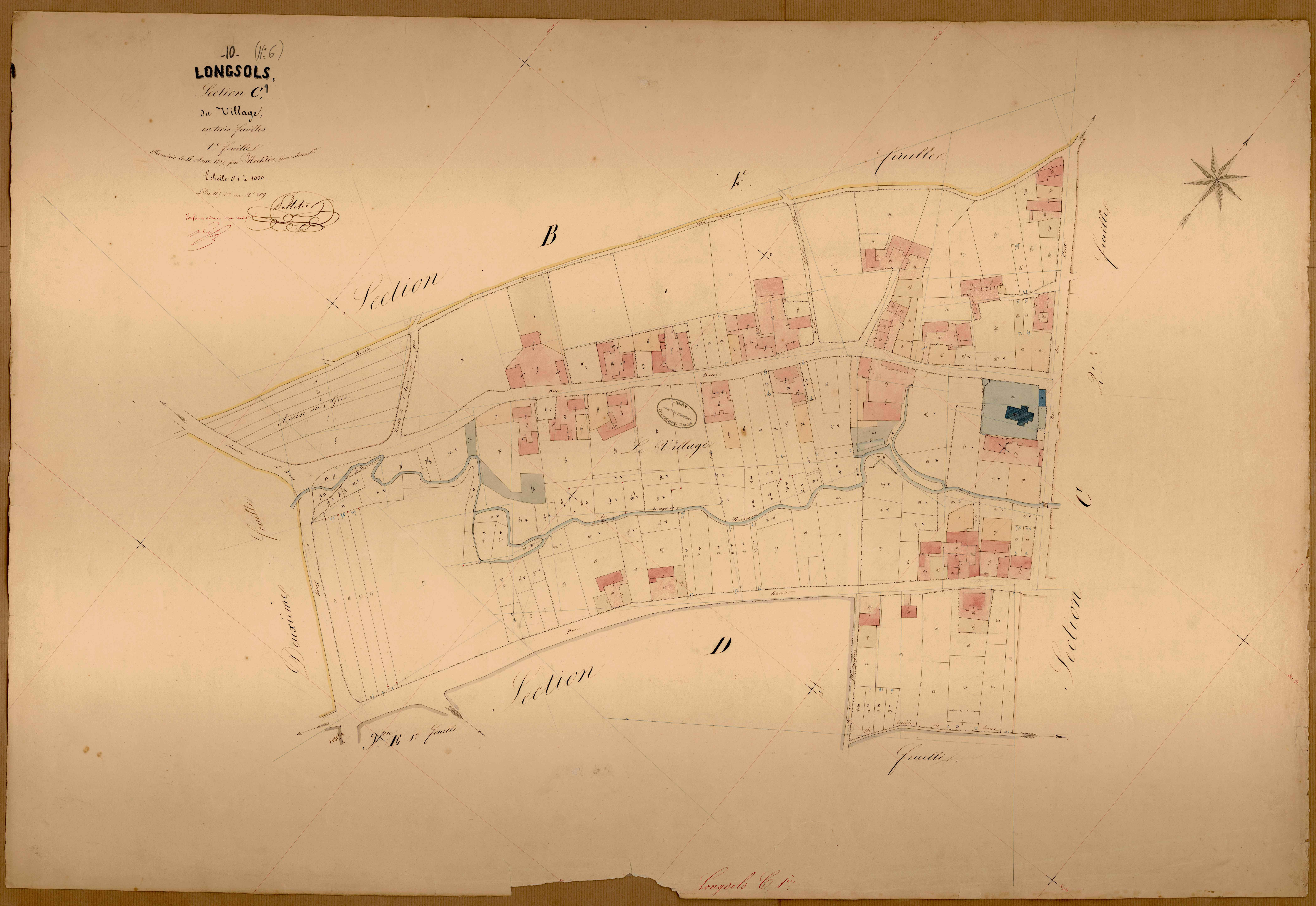 Longsols, section C dite du village, feuille n° 1, parcelles n°1-209