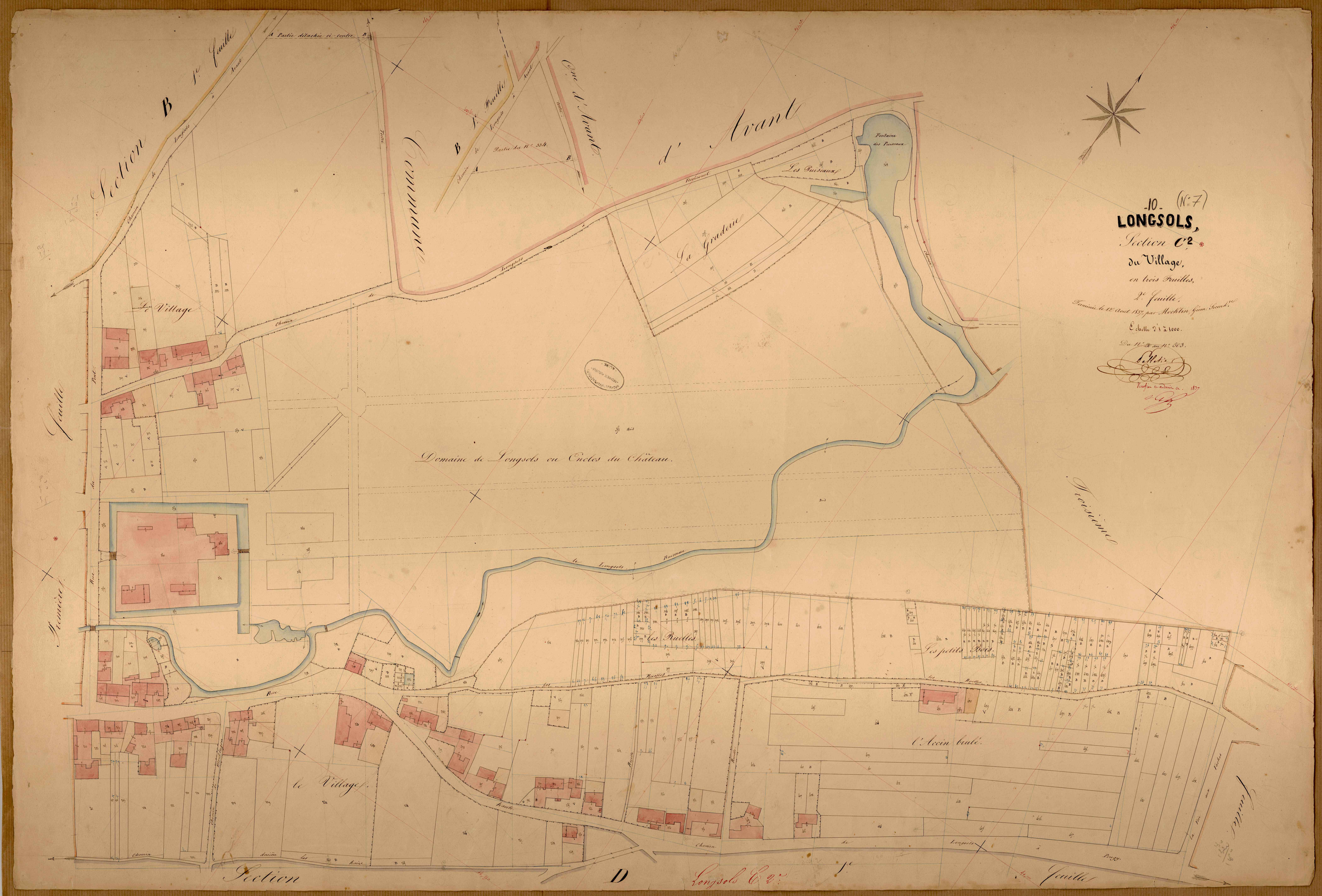 Longsols, section C dite du village, feuille n° 2, parcelles n°210-503