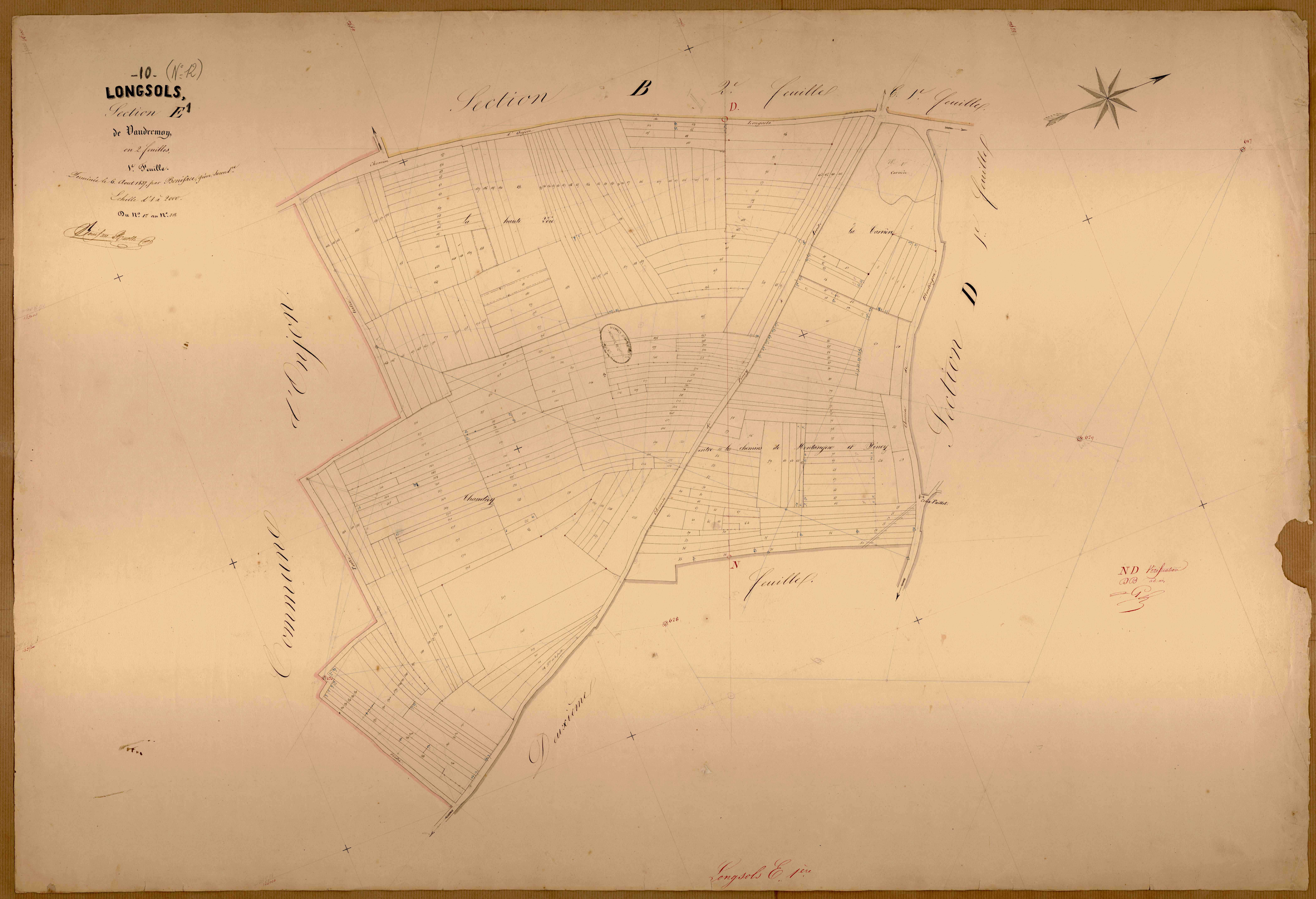 Longsols, section E dite de Vaudremoy, feuille n° 1, parcelles n°1-312