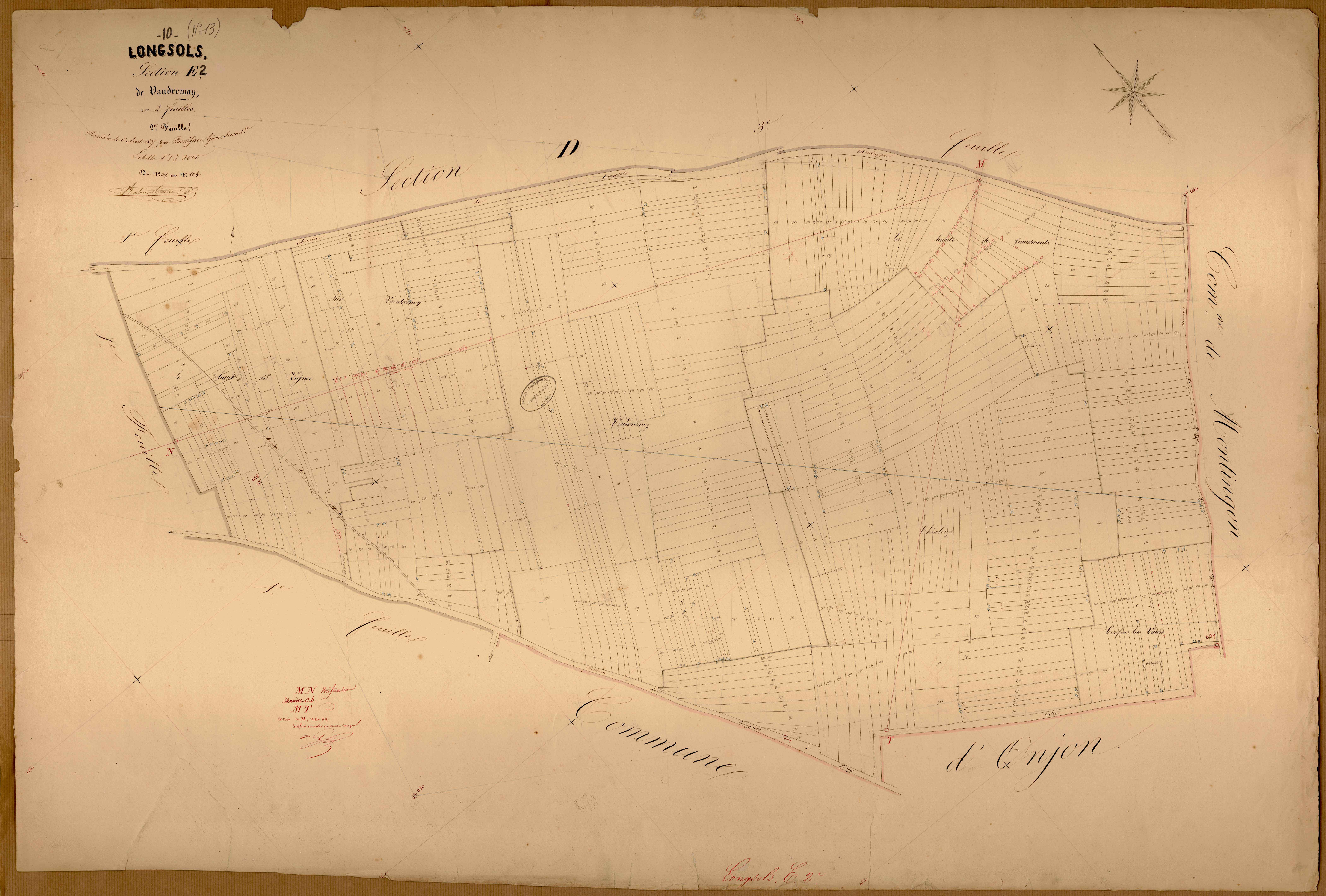 Longsols, section E dite de Vaudremoy, feuille n° 2, parcelles n°313-804