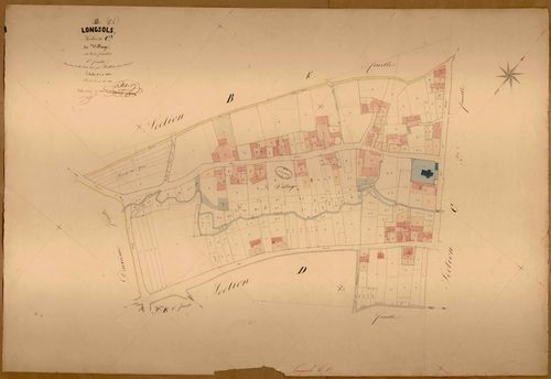 Longsols, section C dite du village, feuille n° 1, parcelles n°1-209