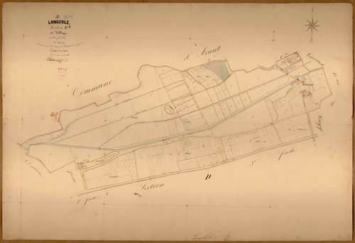 Longsols, section C dite du village, feuille n° 3, parcelles n°504-740