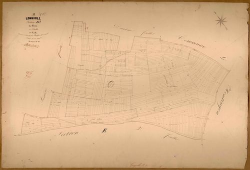 Longsols, section D dite du Mesnil, feuille n° 3, parcelles n°725-1119