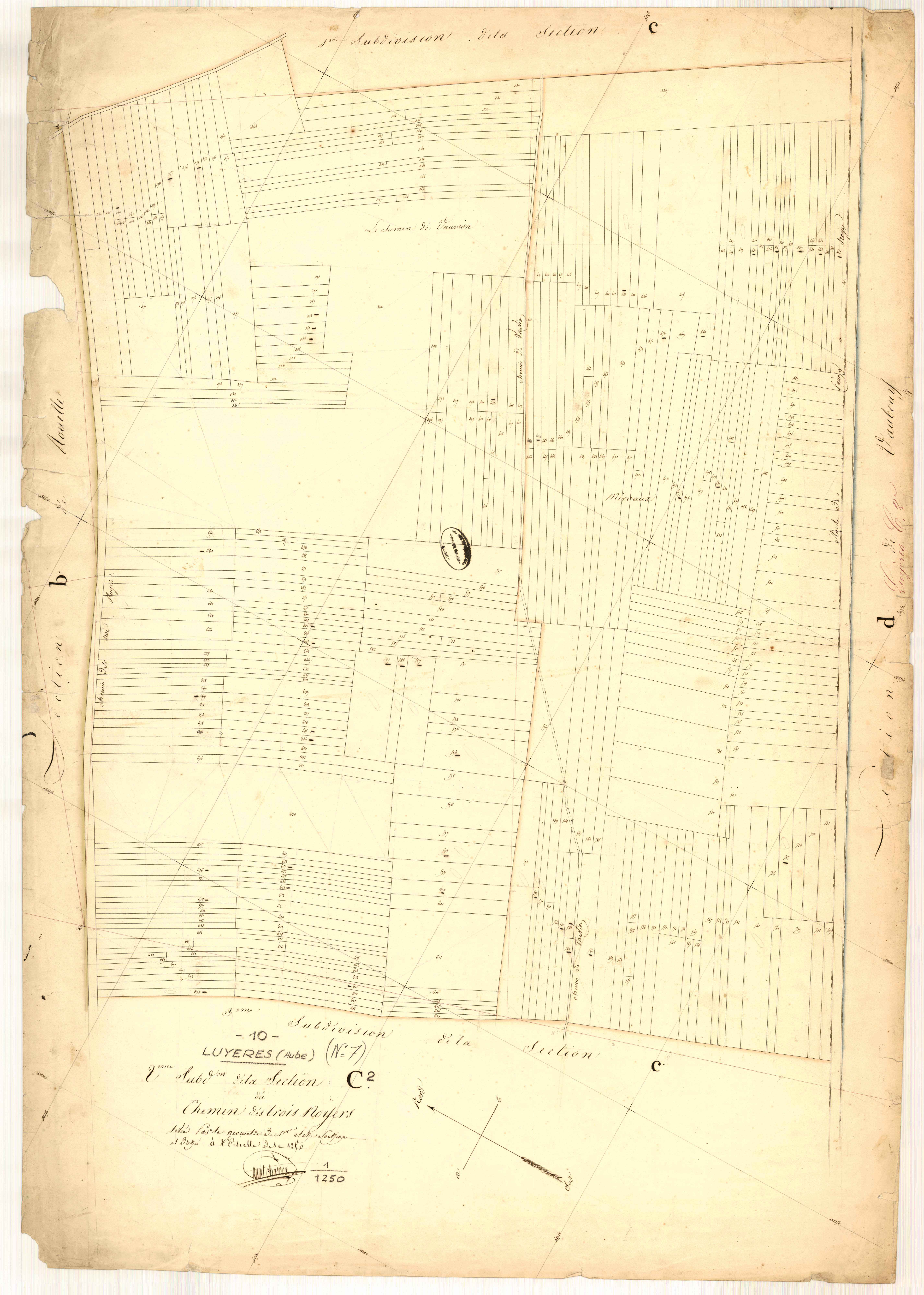 Luyères, section C dite du chemin des trois noyers, feuille n° 2